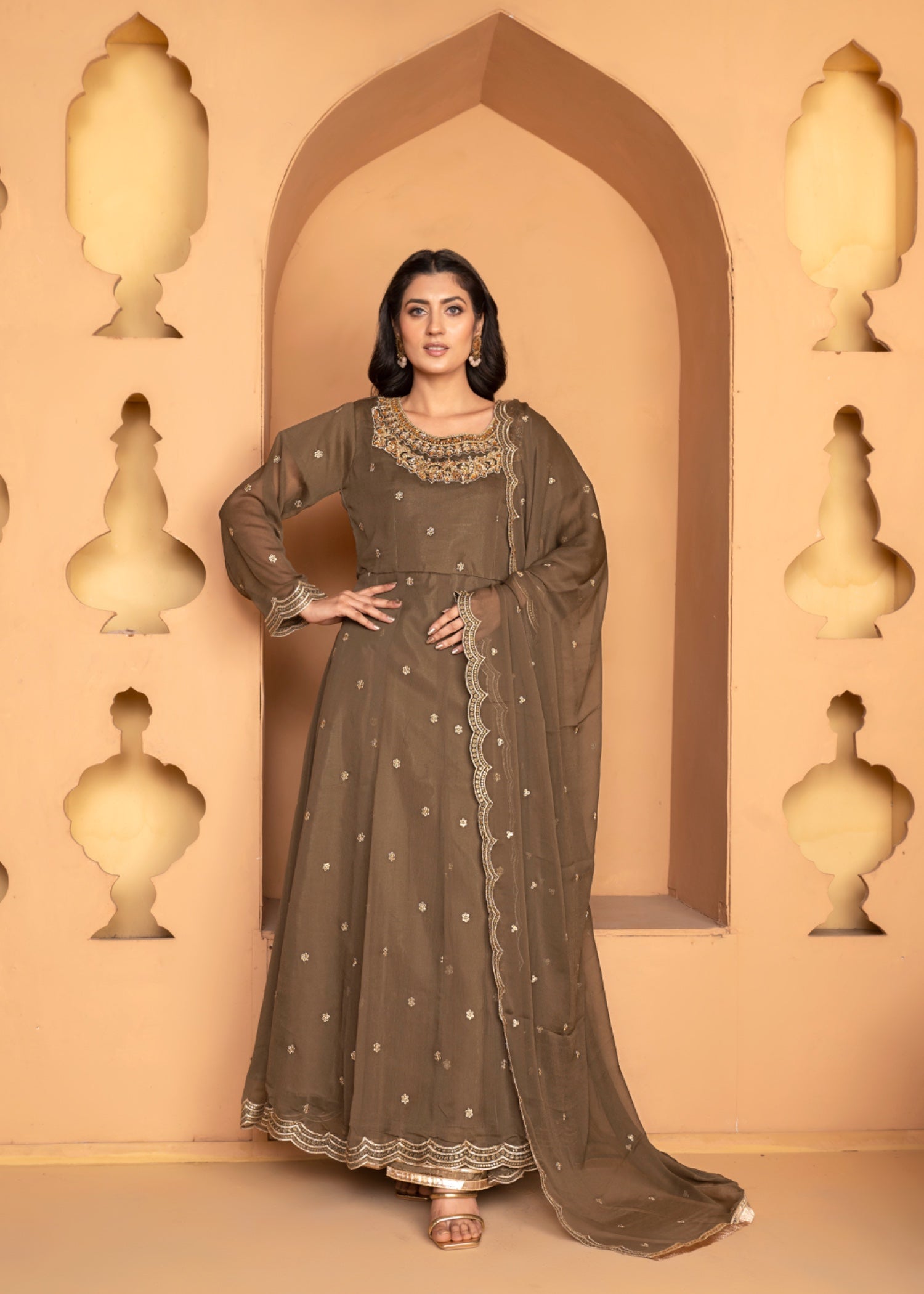 Reet Rivaj Mira Maxi on Chiffon Women 3pcs