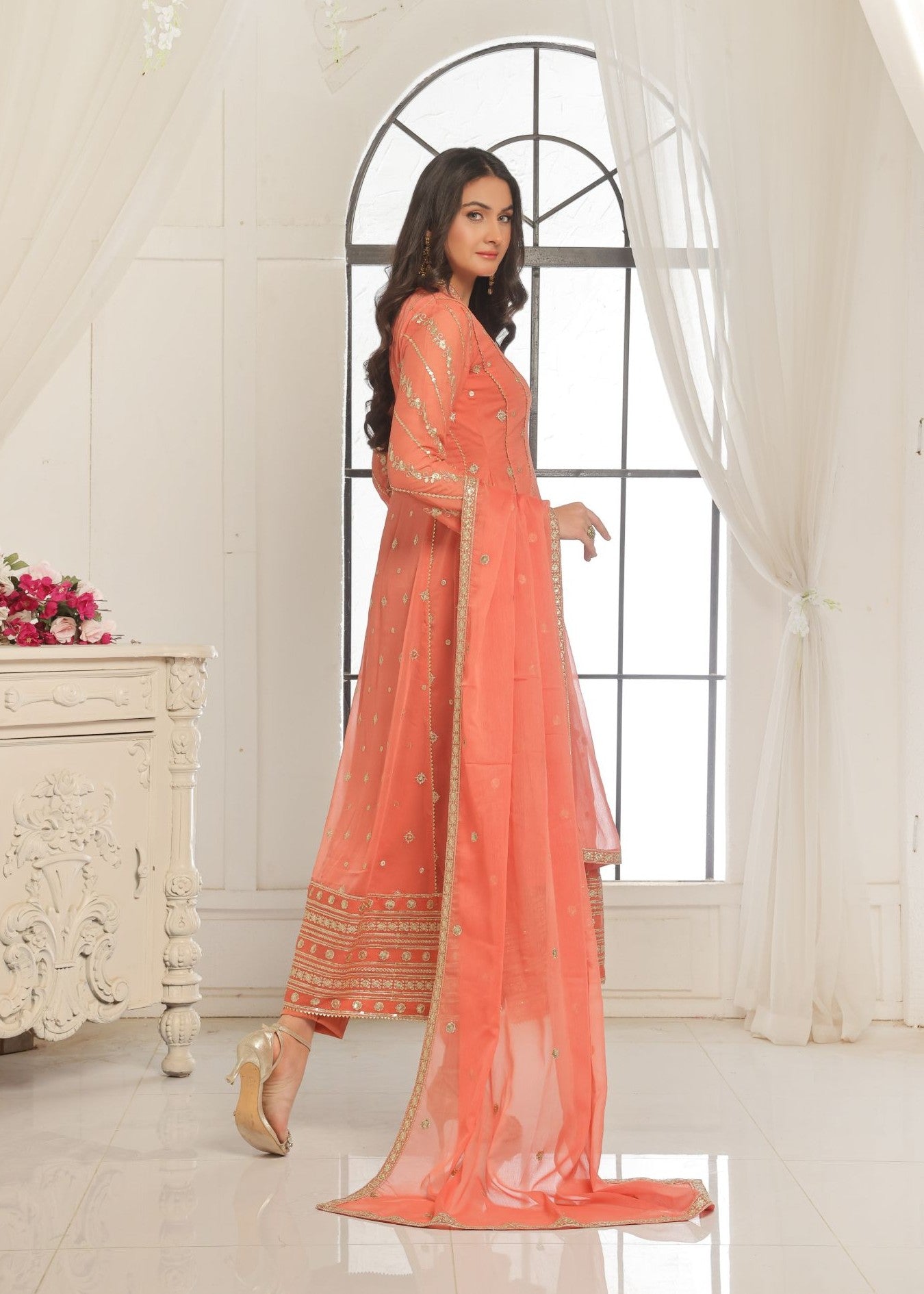 Al-Harir Apparel Zarif V2 Peach Women 3pcs