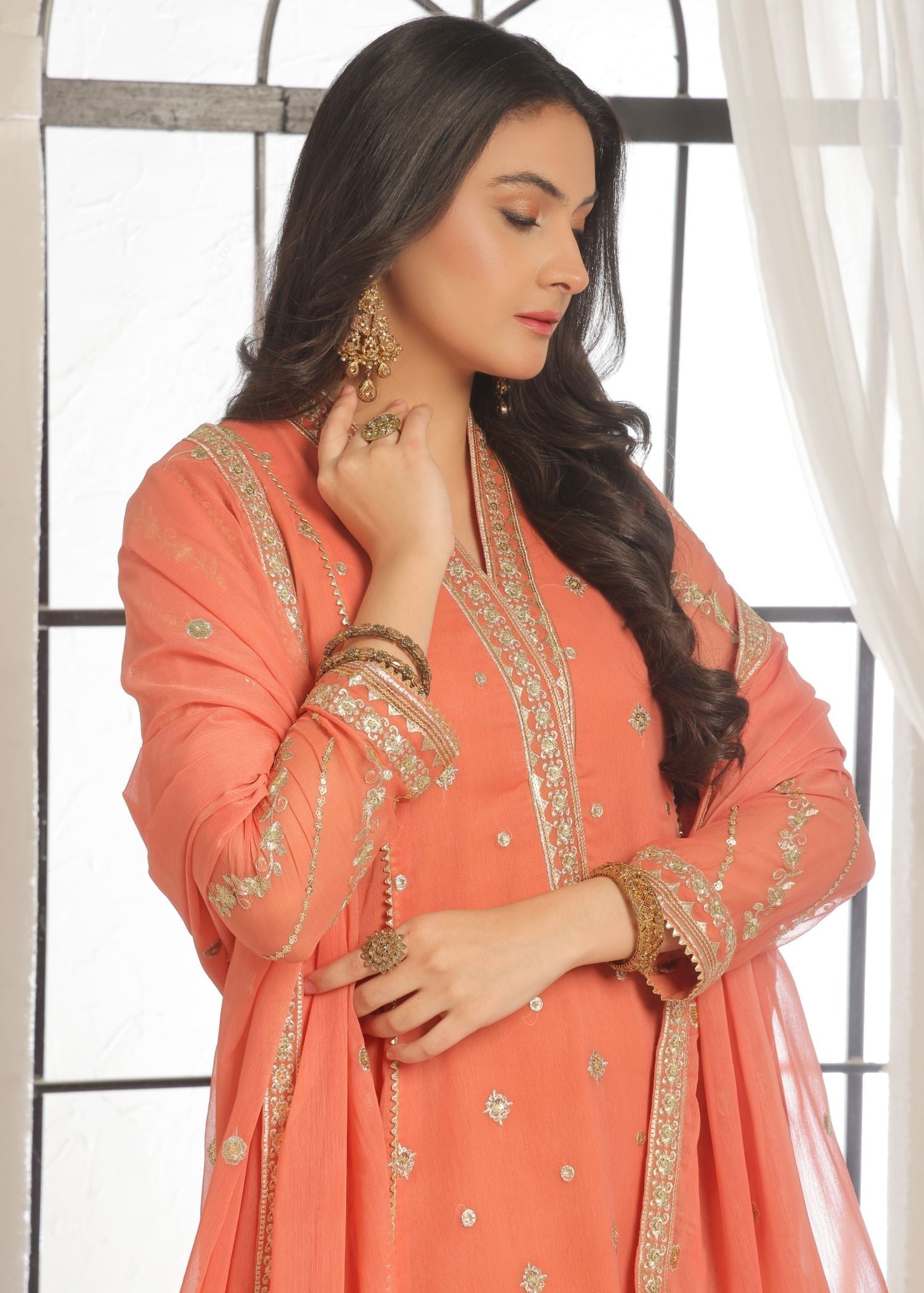 Al-Harir Apparel Zarif V2 Peach Women 3pcs