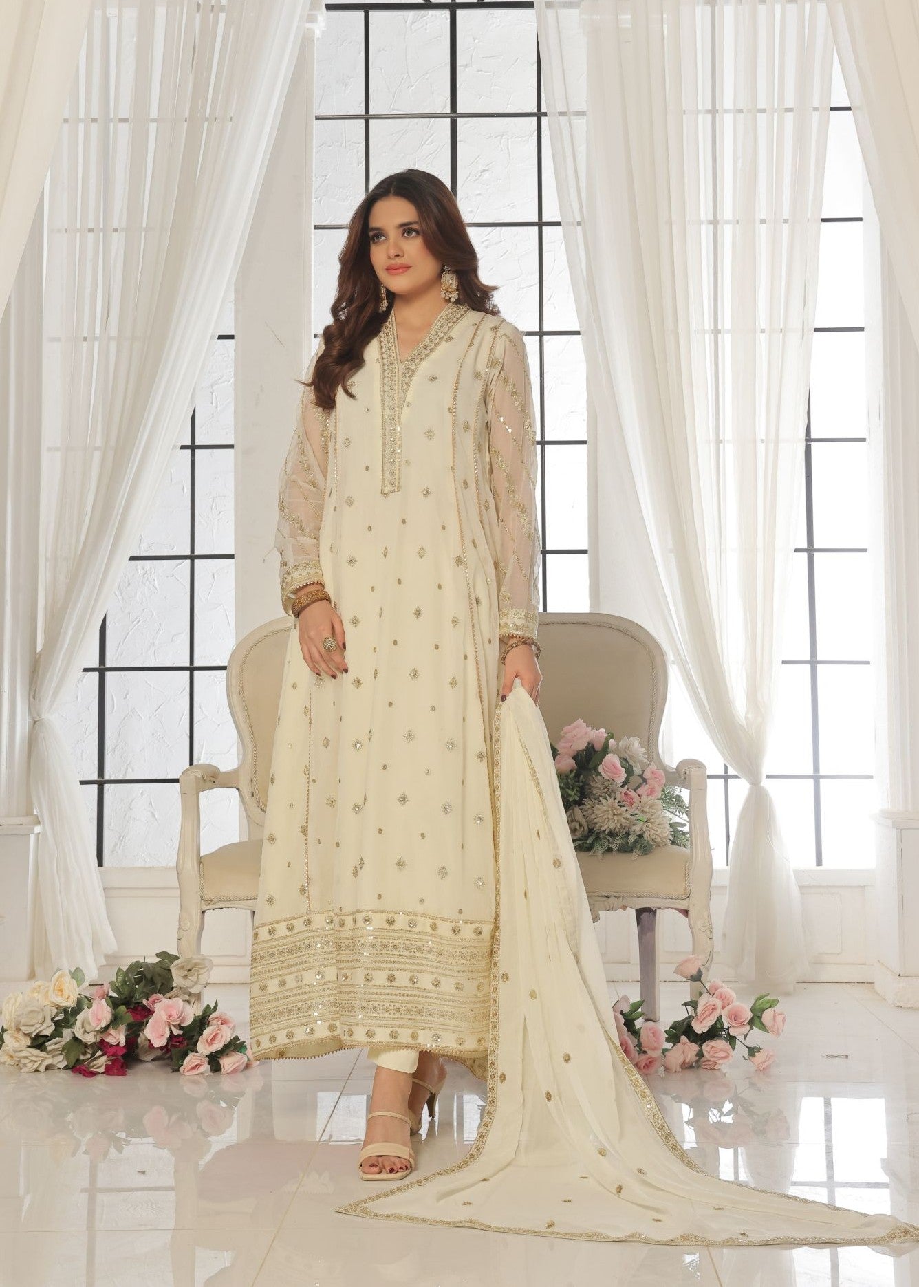 Al-Harir Apparel Zarif V2 Off White Women 3pcs