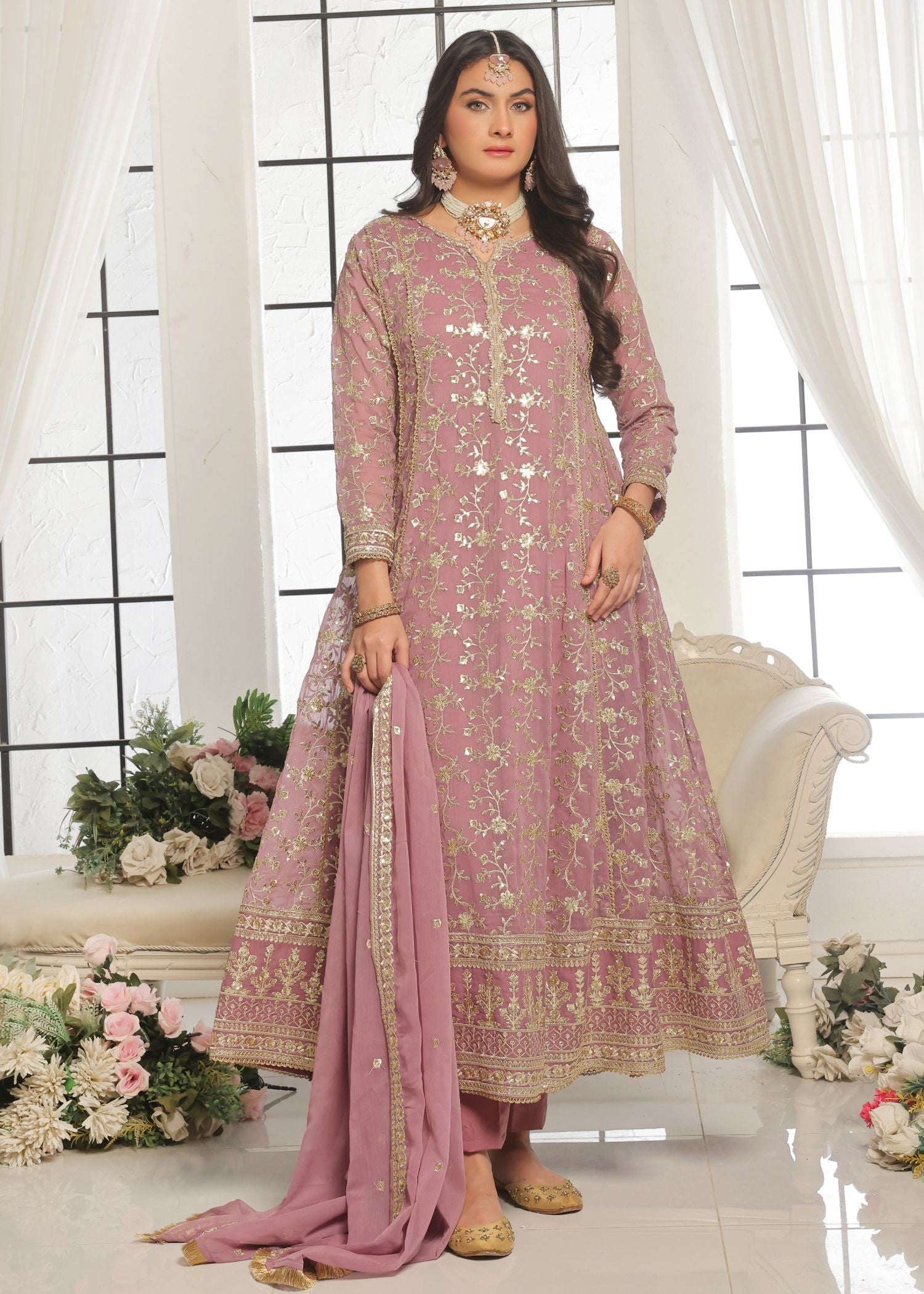 Al-Harir Apparel Rehana Mauve Pink Women 3pcs