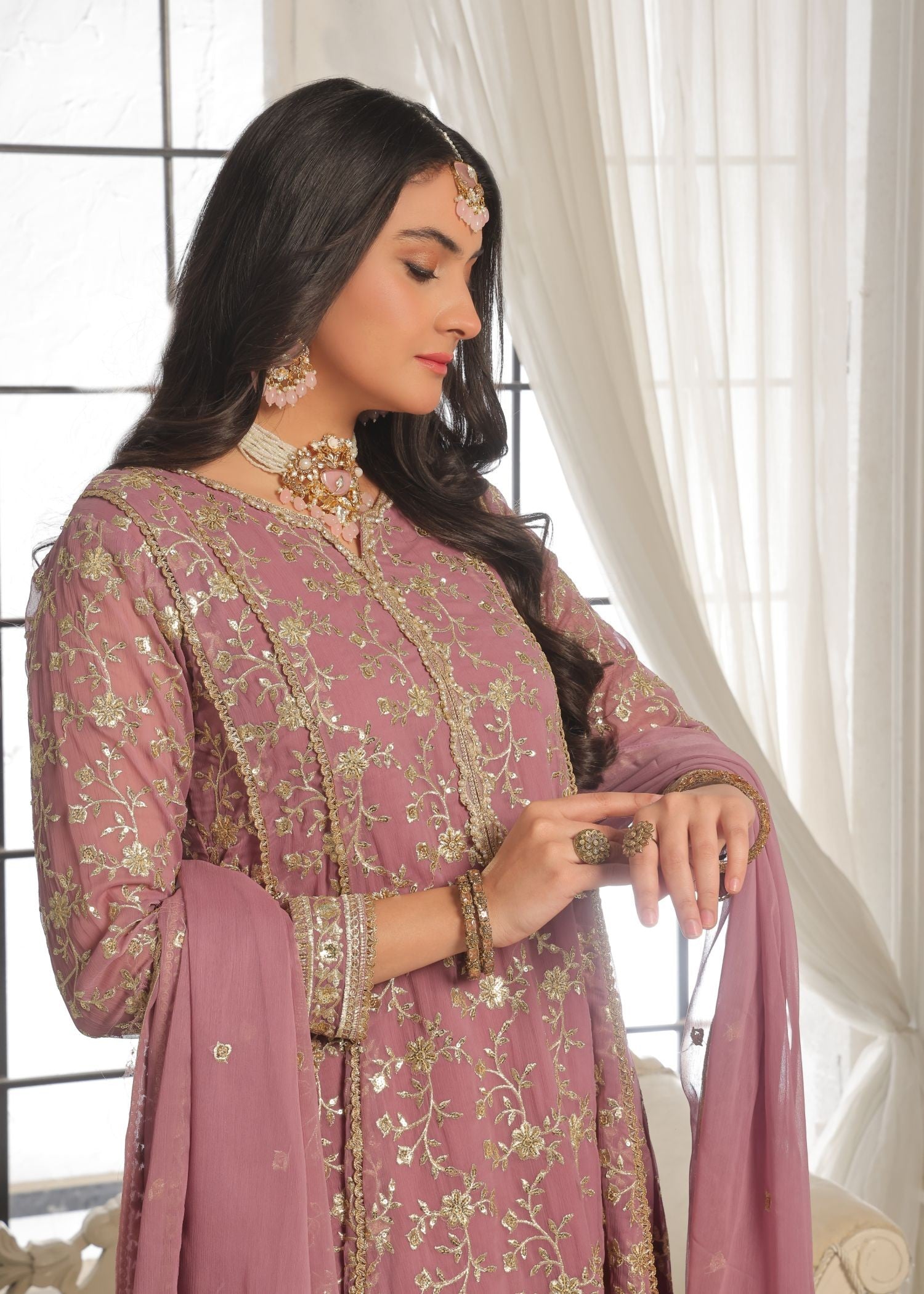 Al-Harir Apparel Rehana Mauve Pink Women 3pcs