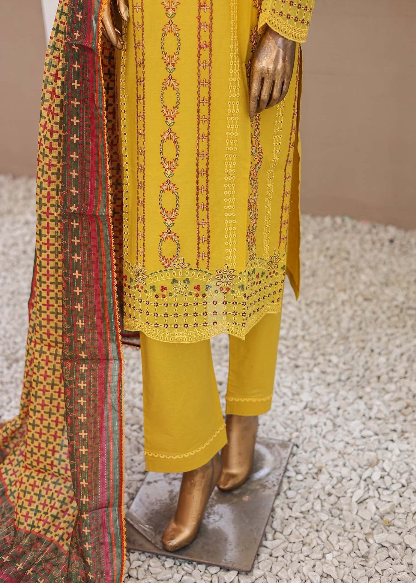 Suntex Fabrics – yellow Festive Embroidered Women 3pcs