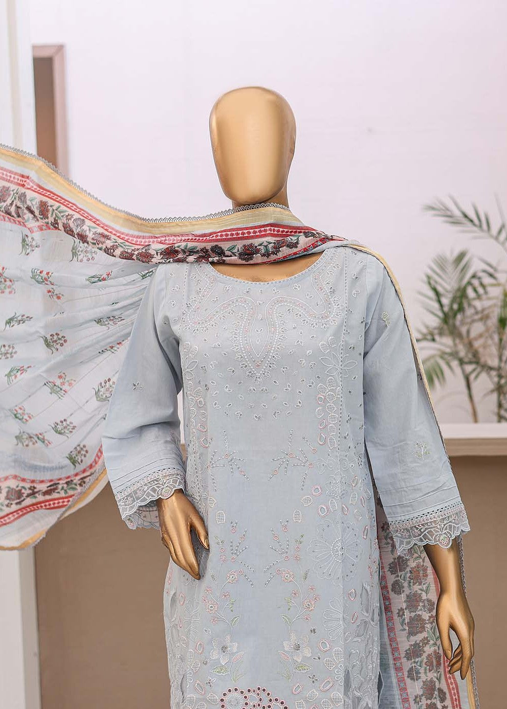 Suntex Fabrics – sky Festive Embroidered Women 3pcs