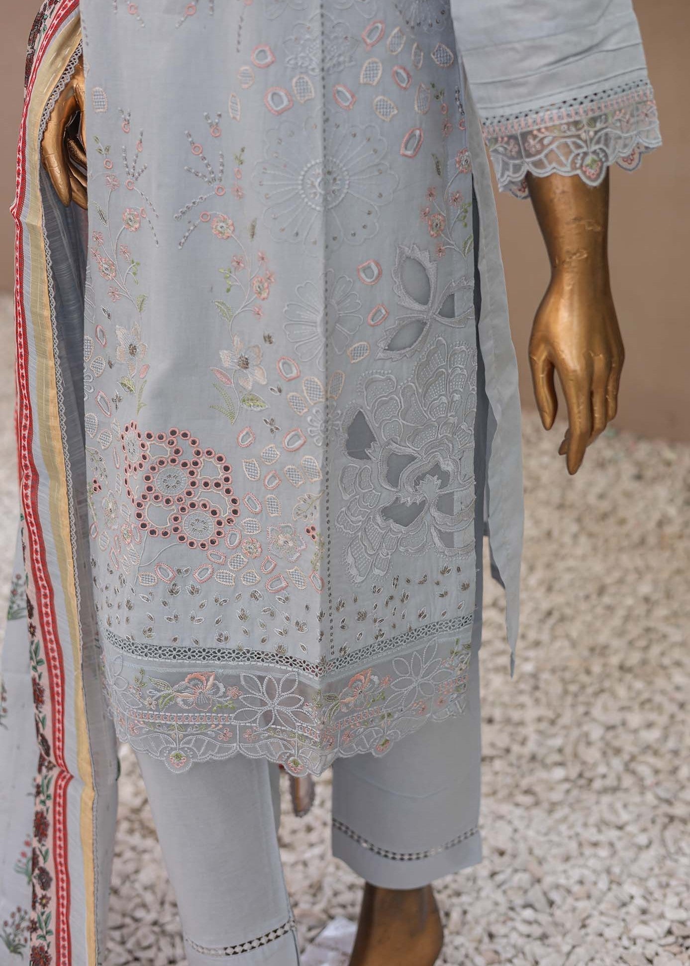 Suntex Fabrics – sky Festive Embroidered Women 3pcs