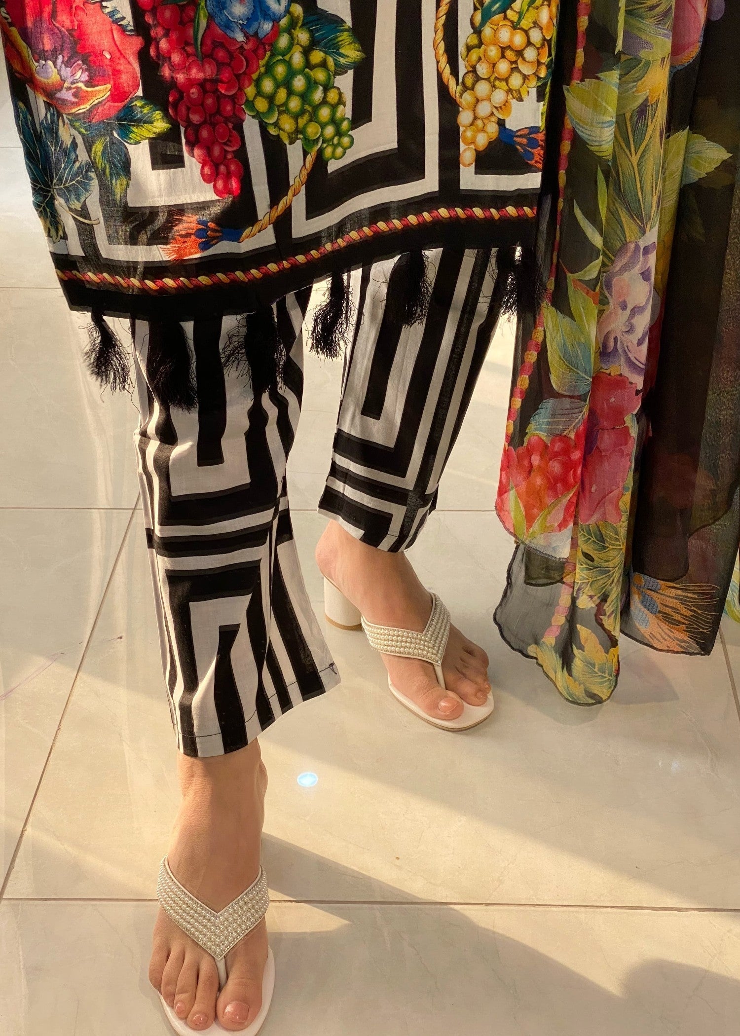 Shrenz Pret Shrenz Black Fruit Pret Lawn Women 3pcs