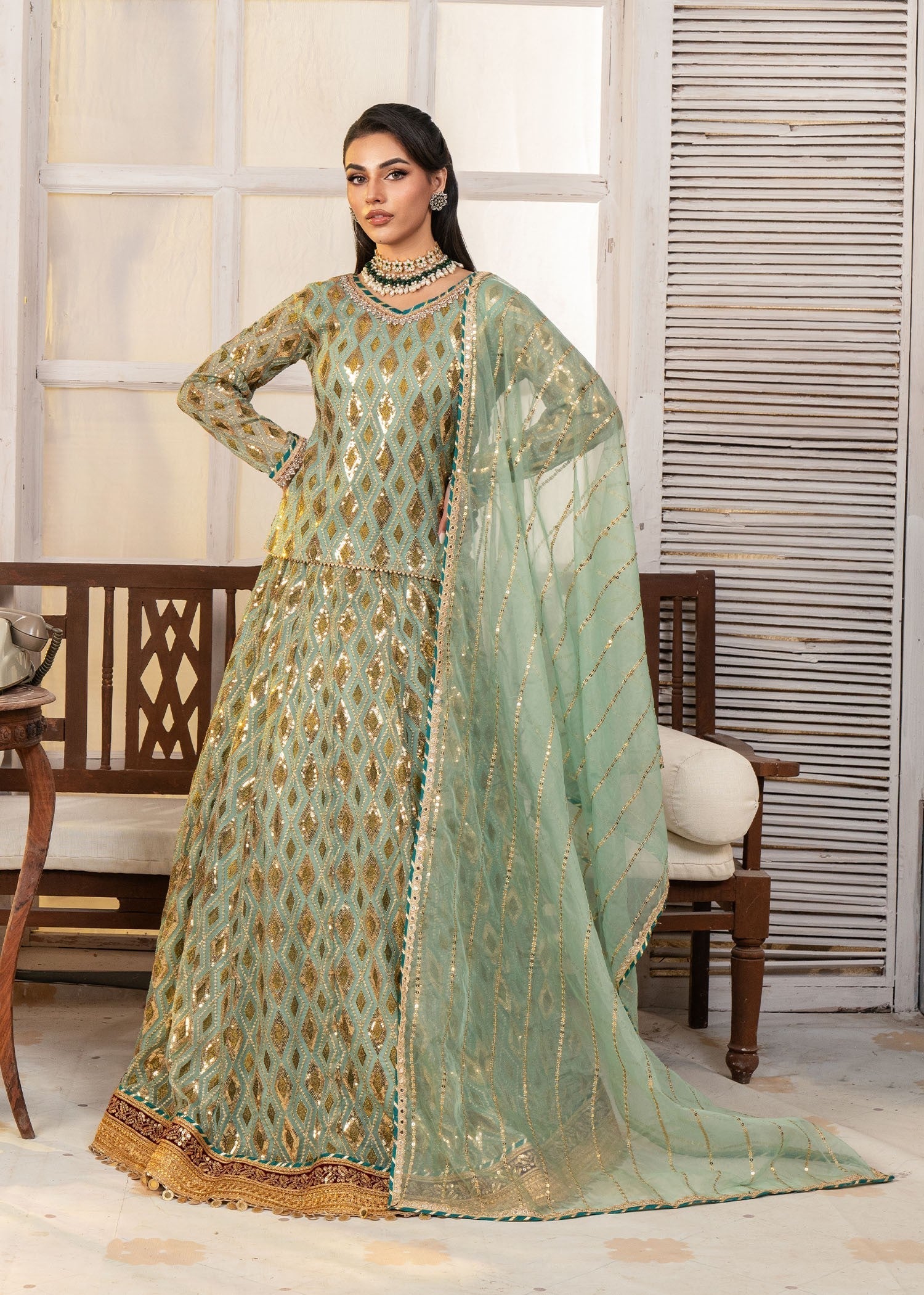 Ayesha Closet Sitara Pastel Green Women 3pcs