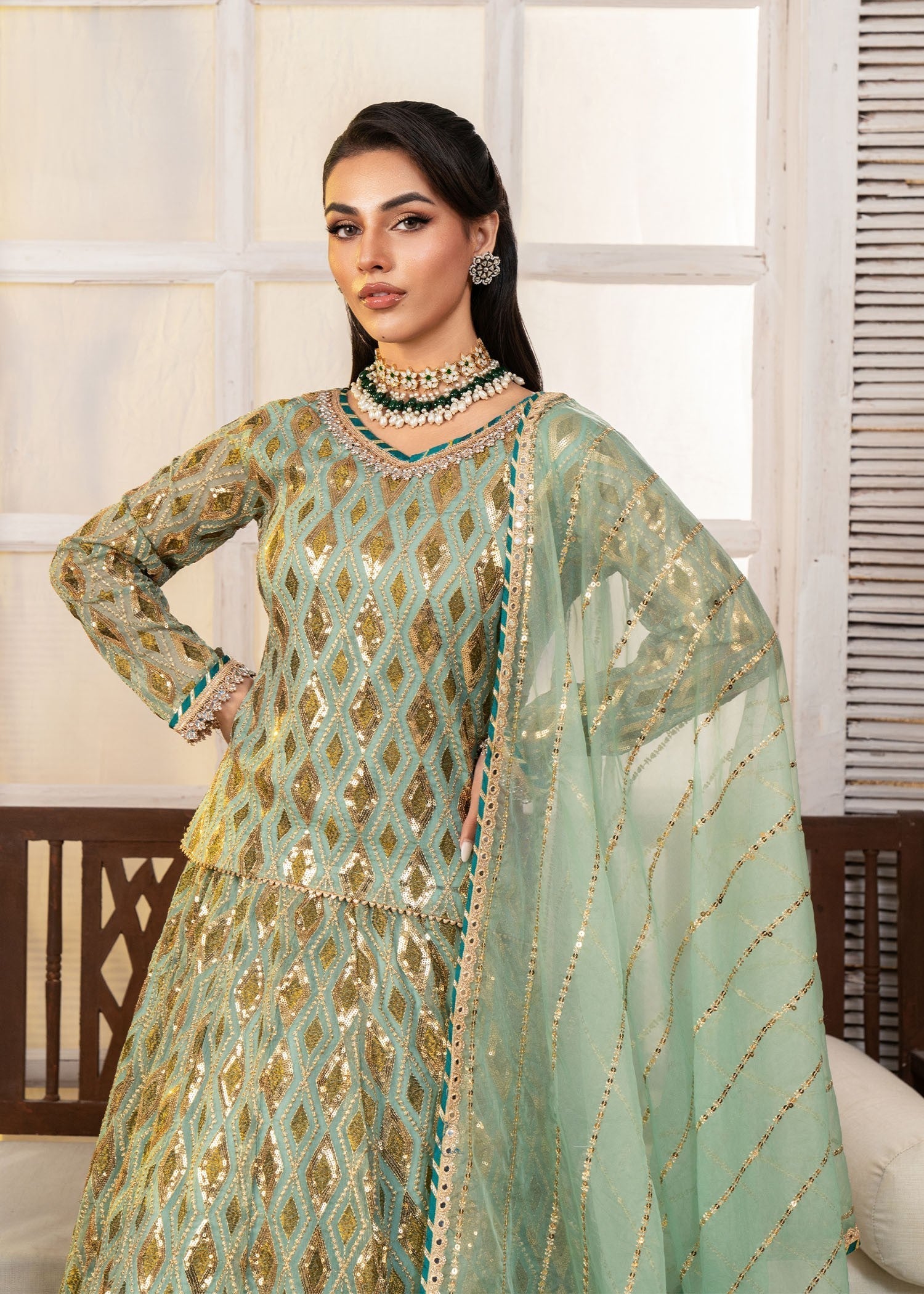 Ayesha Closet Sitara Pastel Green Women 3pcs