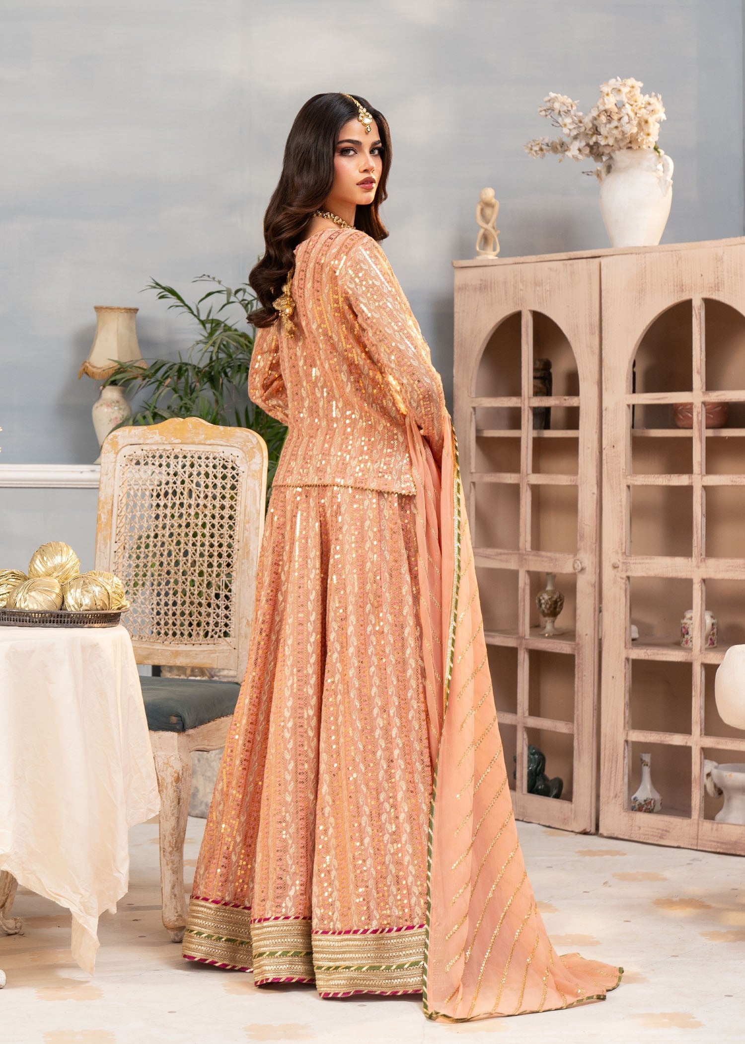 Ayesha Closet Shadmani Peach Fantasy Women 3pcs