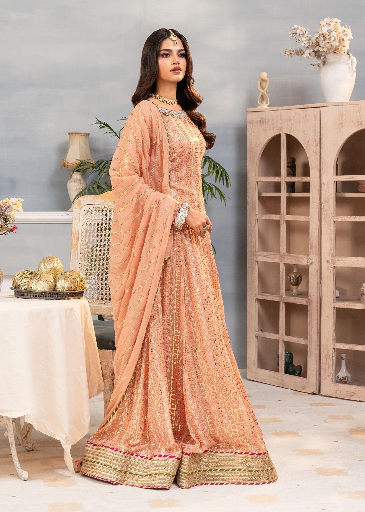 Ayesha Closet Shadmani Peach Fantasy Women 3pcs