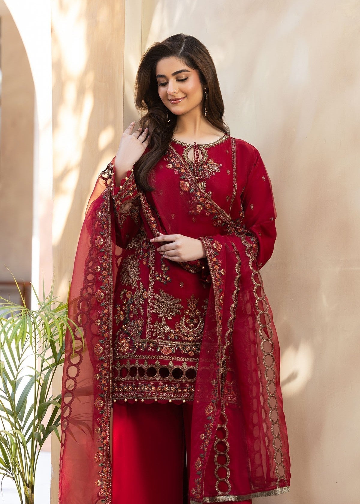 Bin Tayyab (BT006048 RED) Women 3pcs