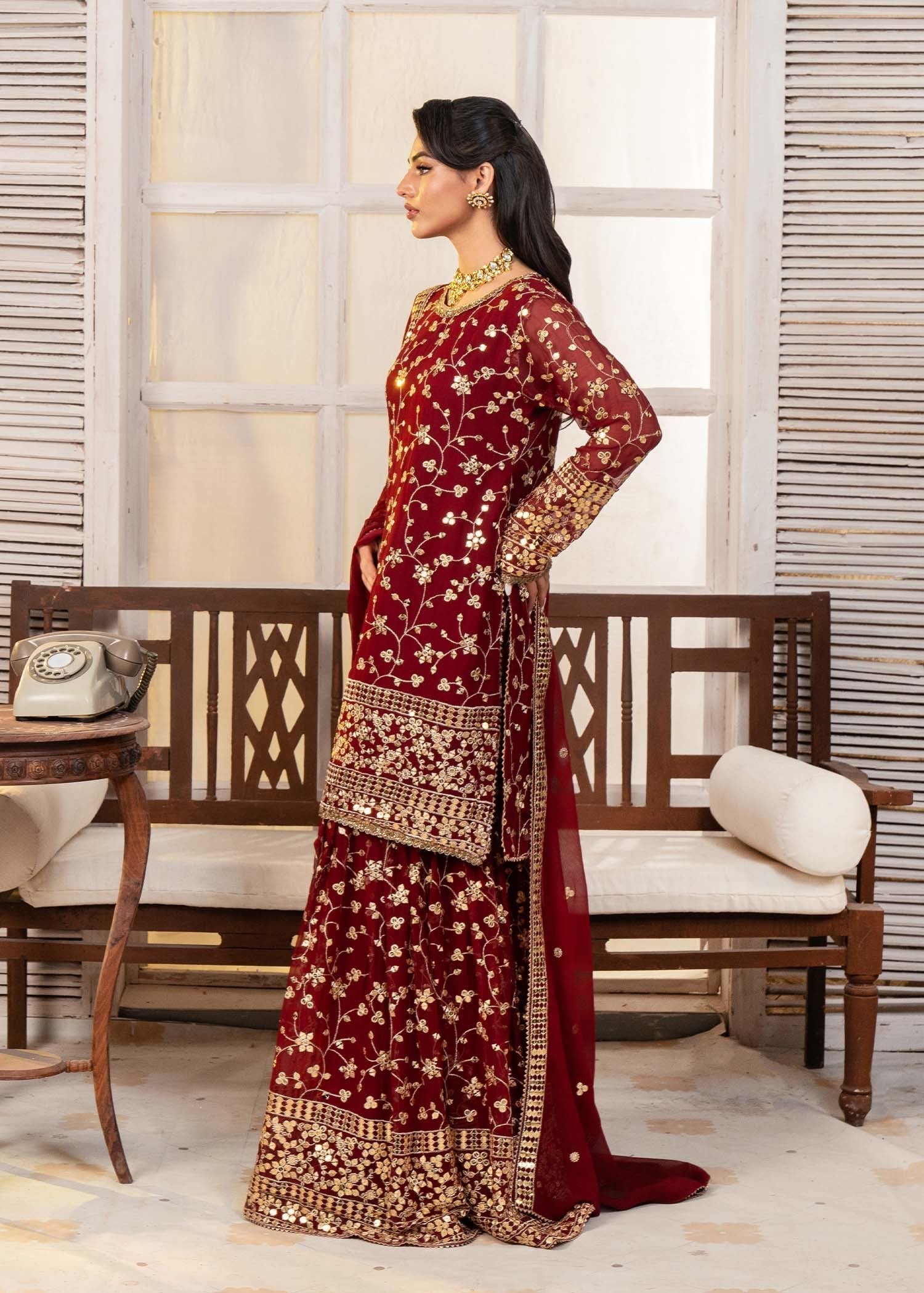 Ayesha Closet Mehndi Cheery Red Women 3pcs