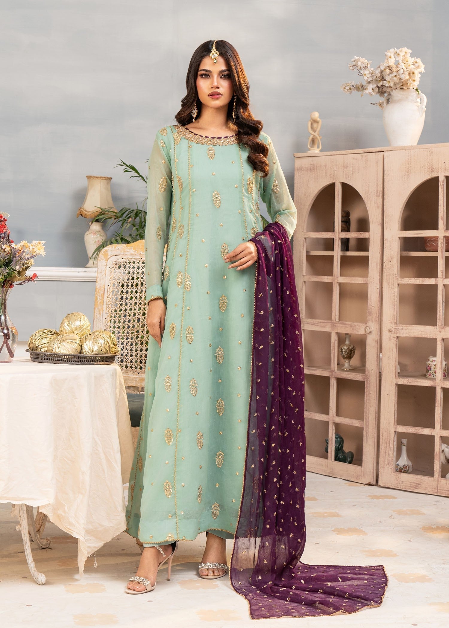 Ayesha Closet Gulnaar Pastel Green Women 3pcs