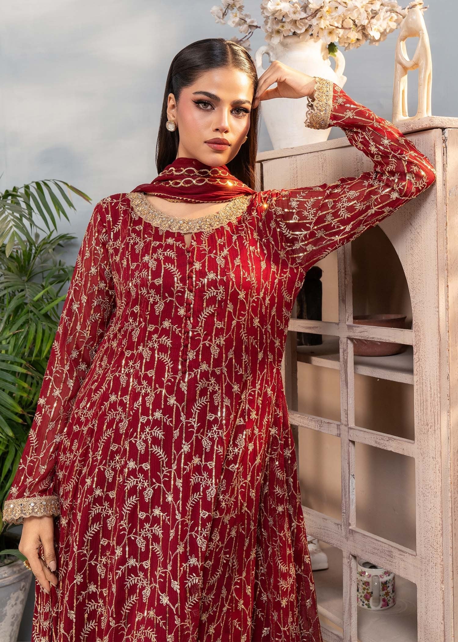 Ayesha Closet Shama Red Women 3pcs