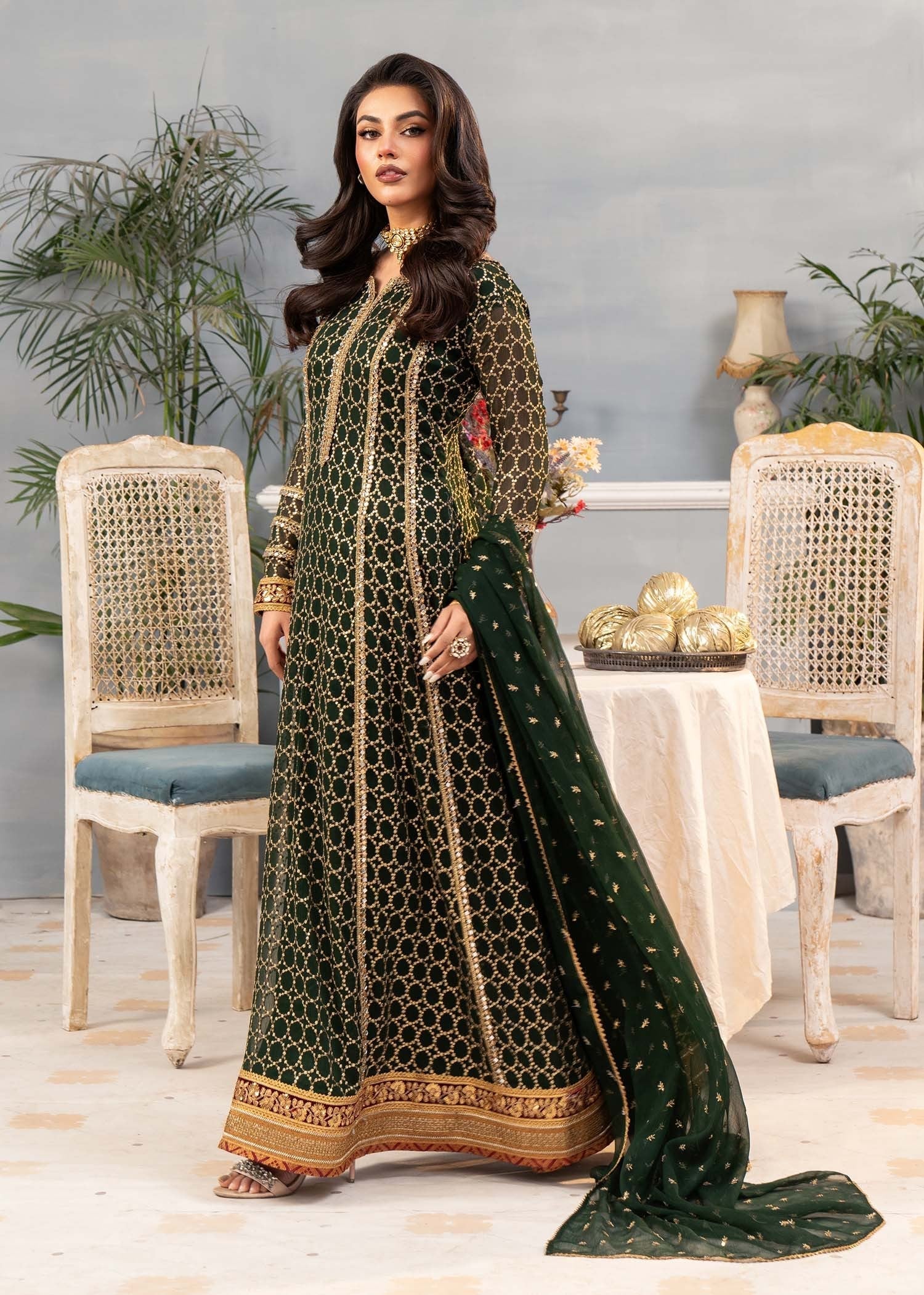 Ayesha Closet Shehzadi Bottle Green Women 3pcs