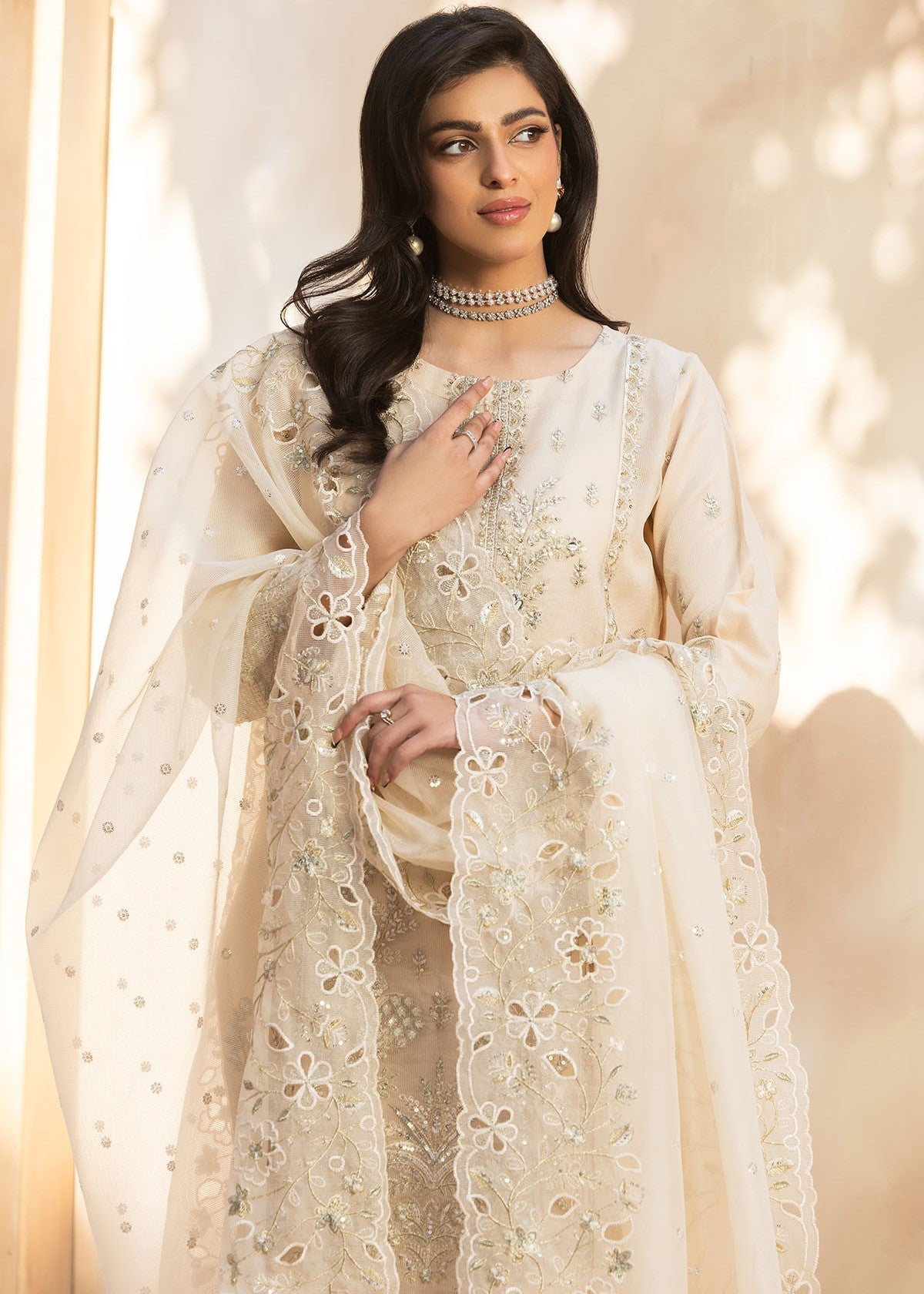 Bin Tayyab (BT006044 CRM) Women 3pcs