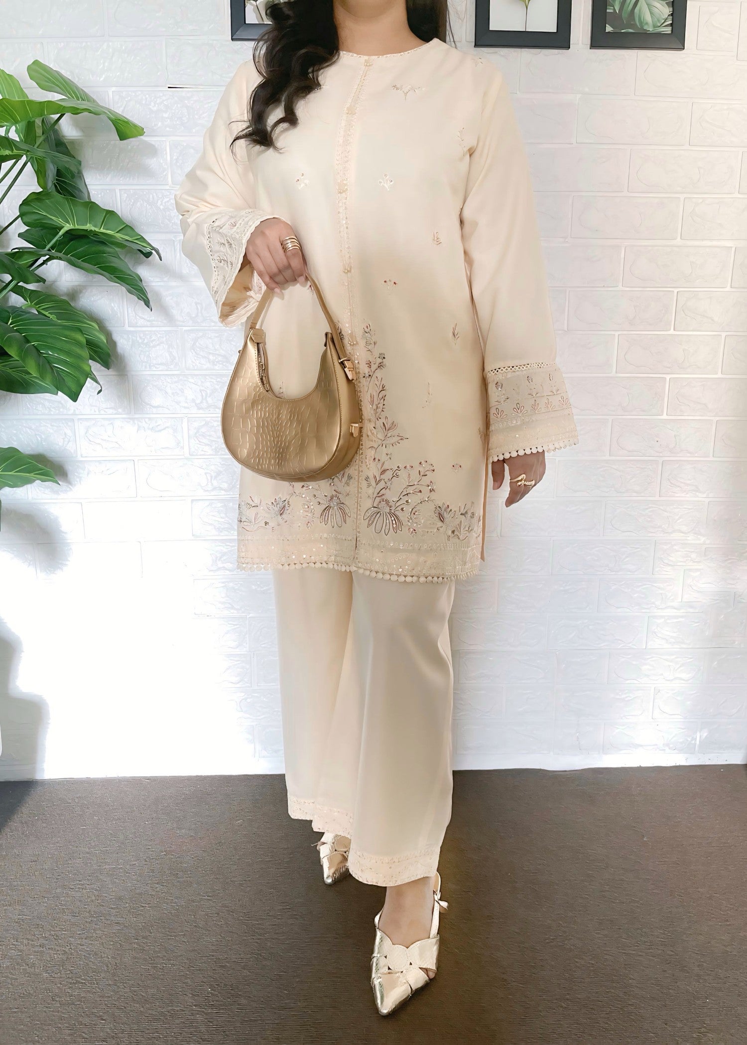 The Turkish Wear Sea Shell Rose White Women 2pcs