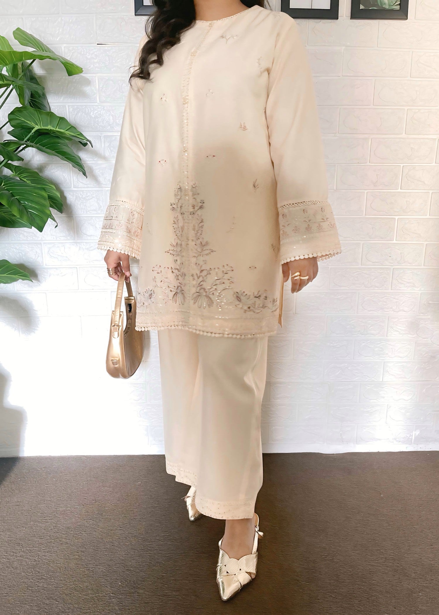 The Turkish Wear Sea Shell Rose White Women 2pcs