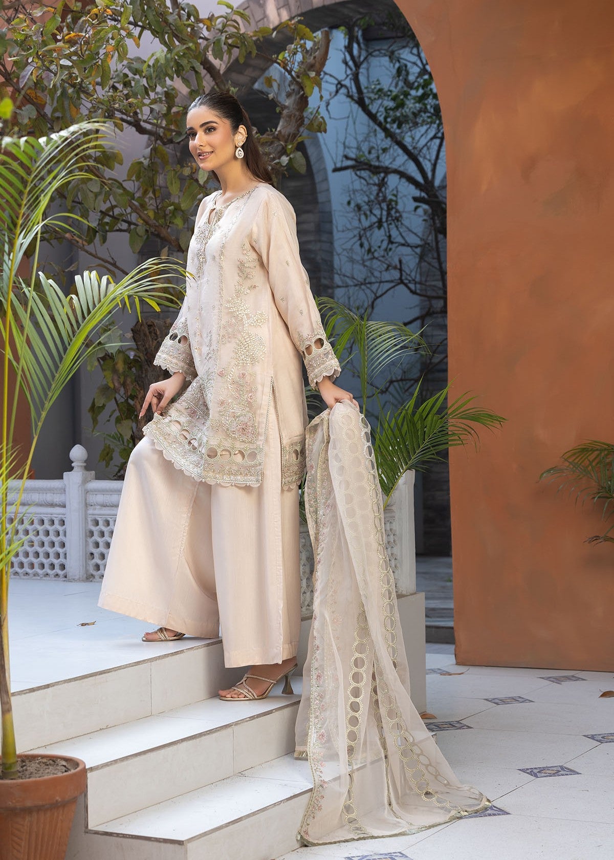 Bin Tayyab (BT006048 CRM) Women 3pcs