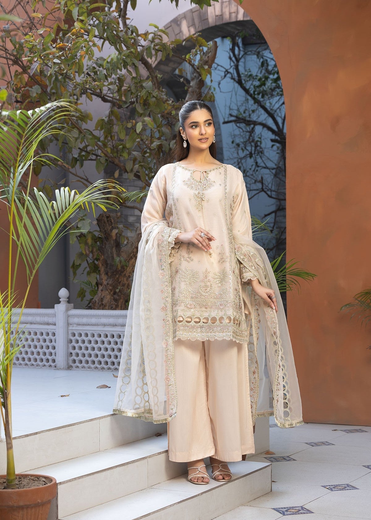 Bin Tayyab (BT006048 CRM) Women 3pcs