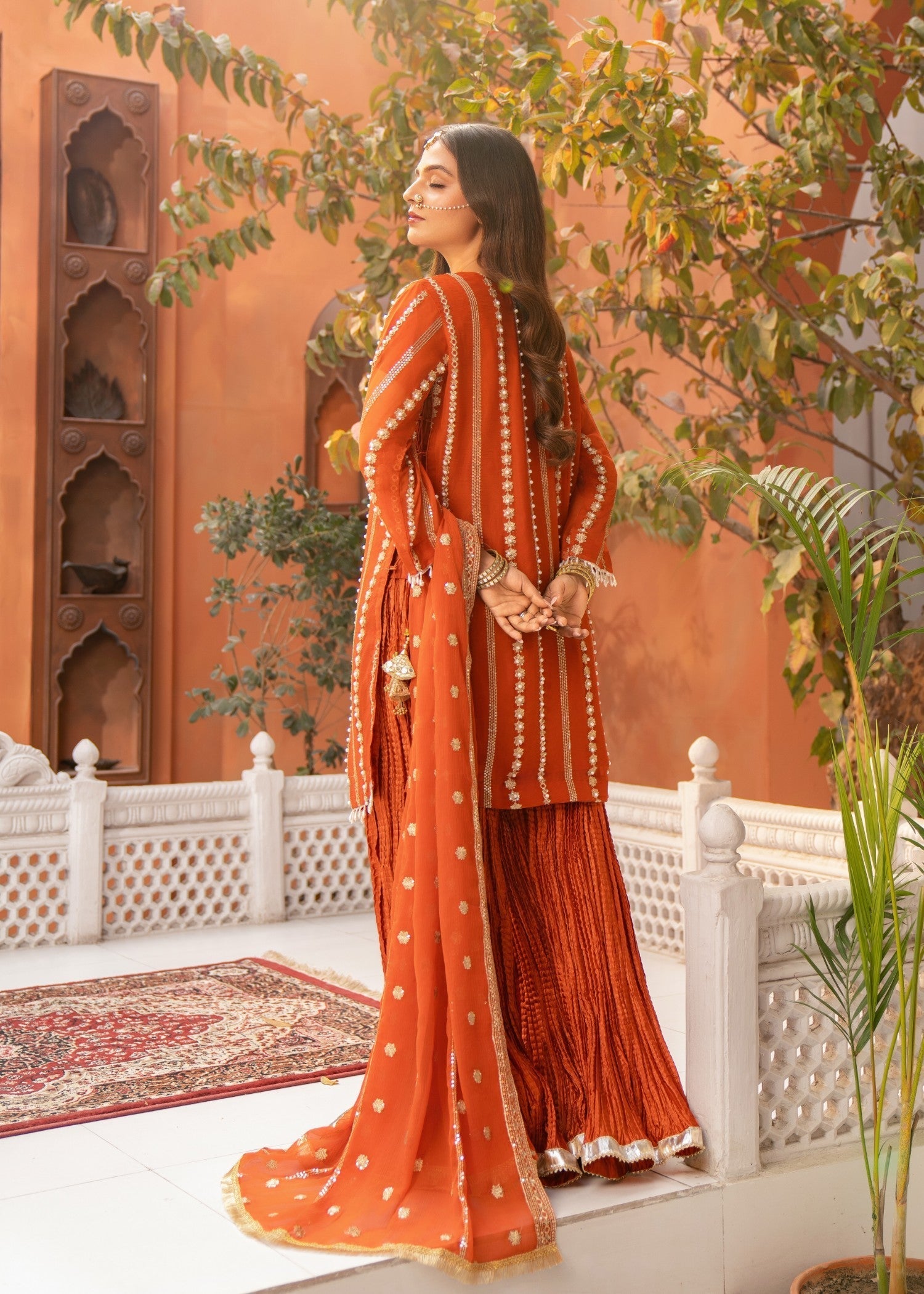 Maira Fashion Orange Sharara 02 Women 3pcs