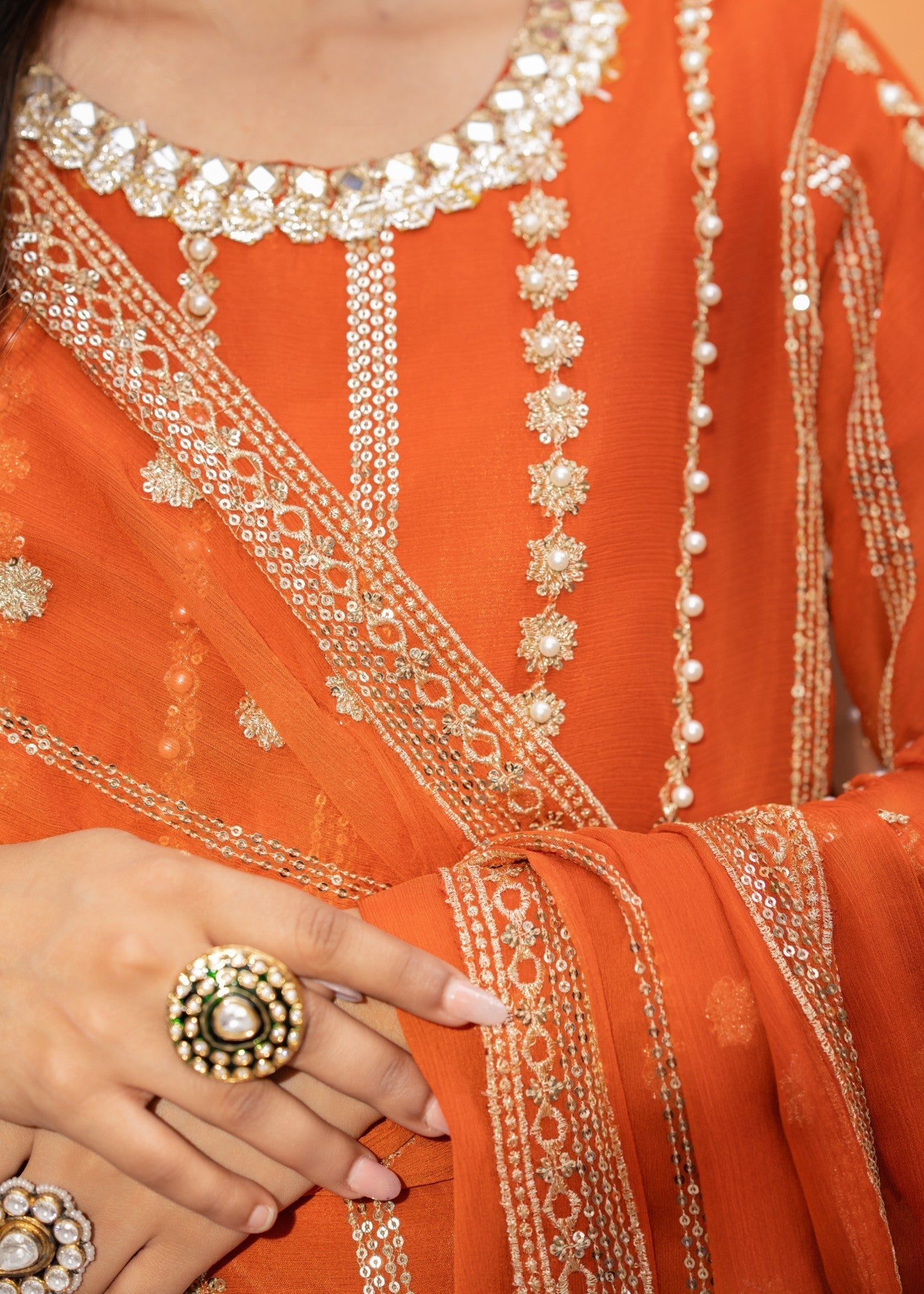 Maira Fashion Orange Sharara 02 Women 3pcs