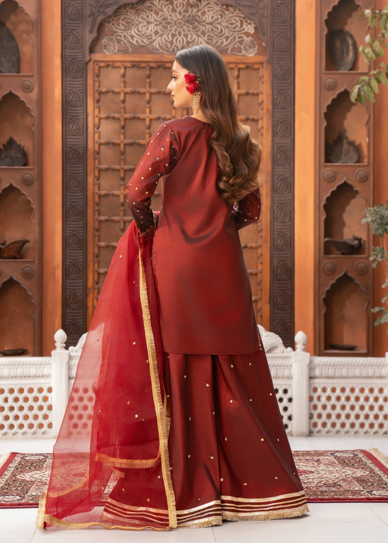 Maira Fashion Maroon Sharara 03 Women 3pcs