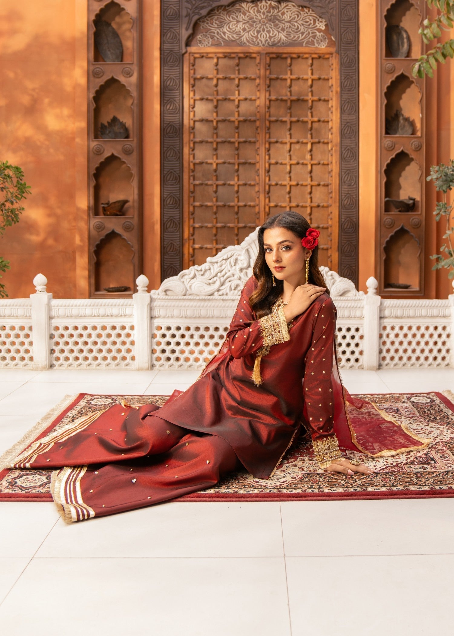 Maira Fashion Maroon Sharara 03 Women 3pcs