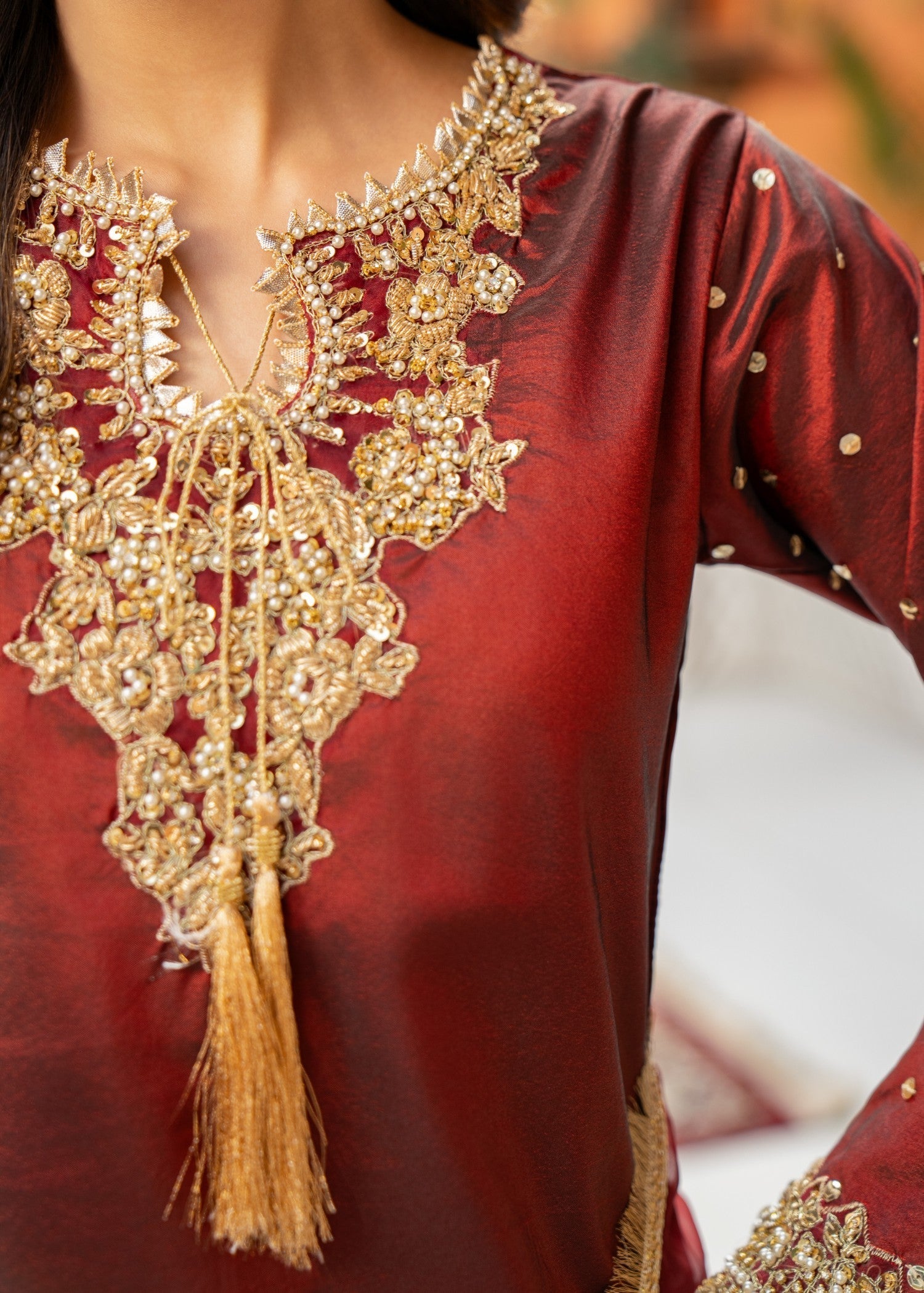 Maira Fashion Maroon Sharara 03 Women 3pcs