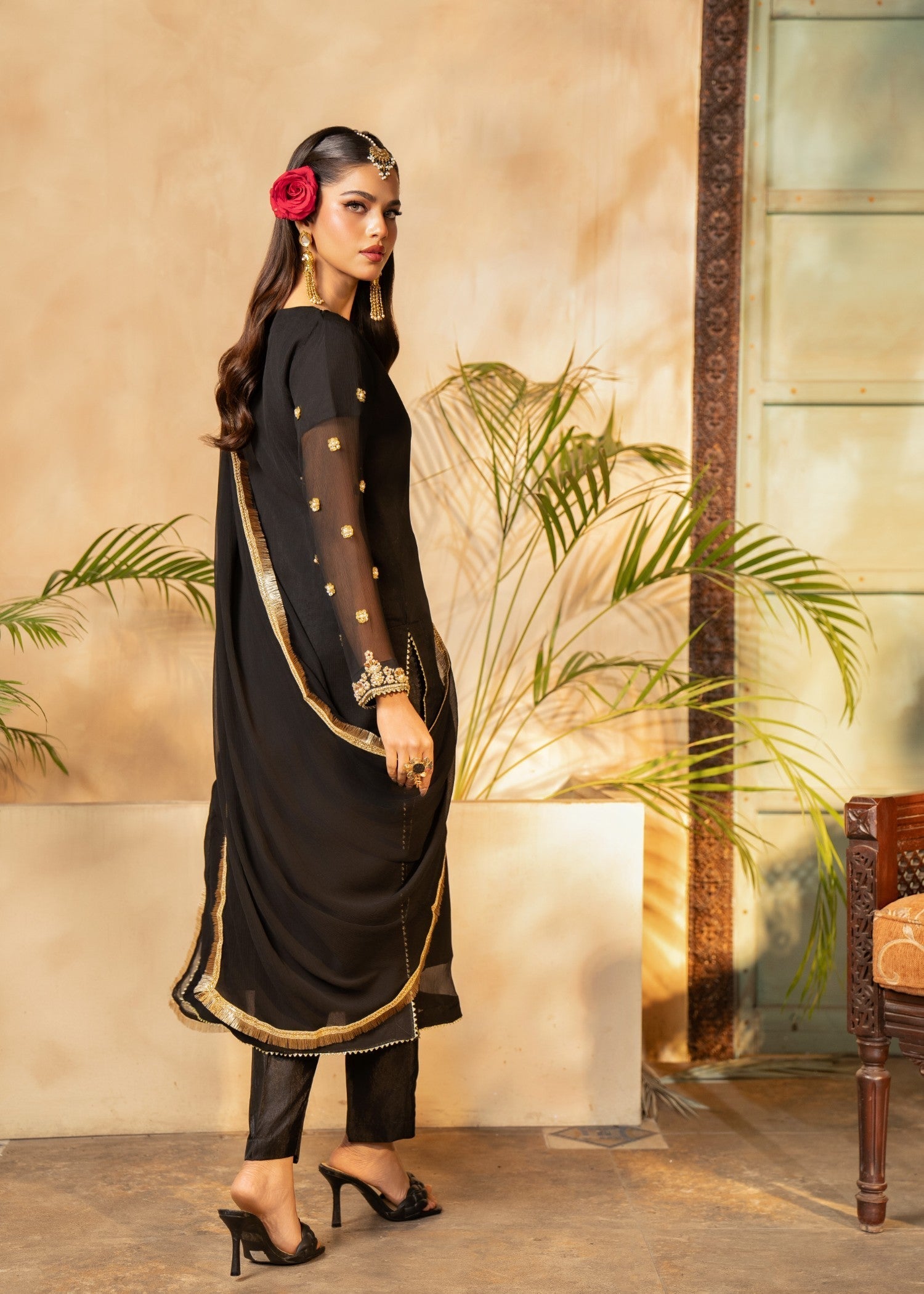 Maira Fashion Black Kurta Set 04 Women 3pcs