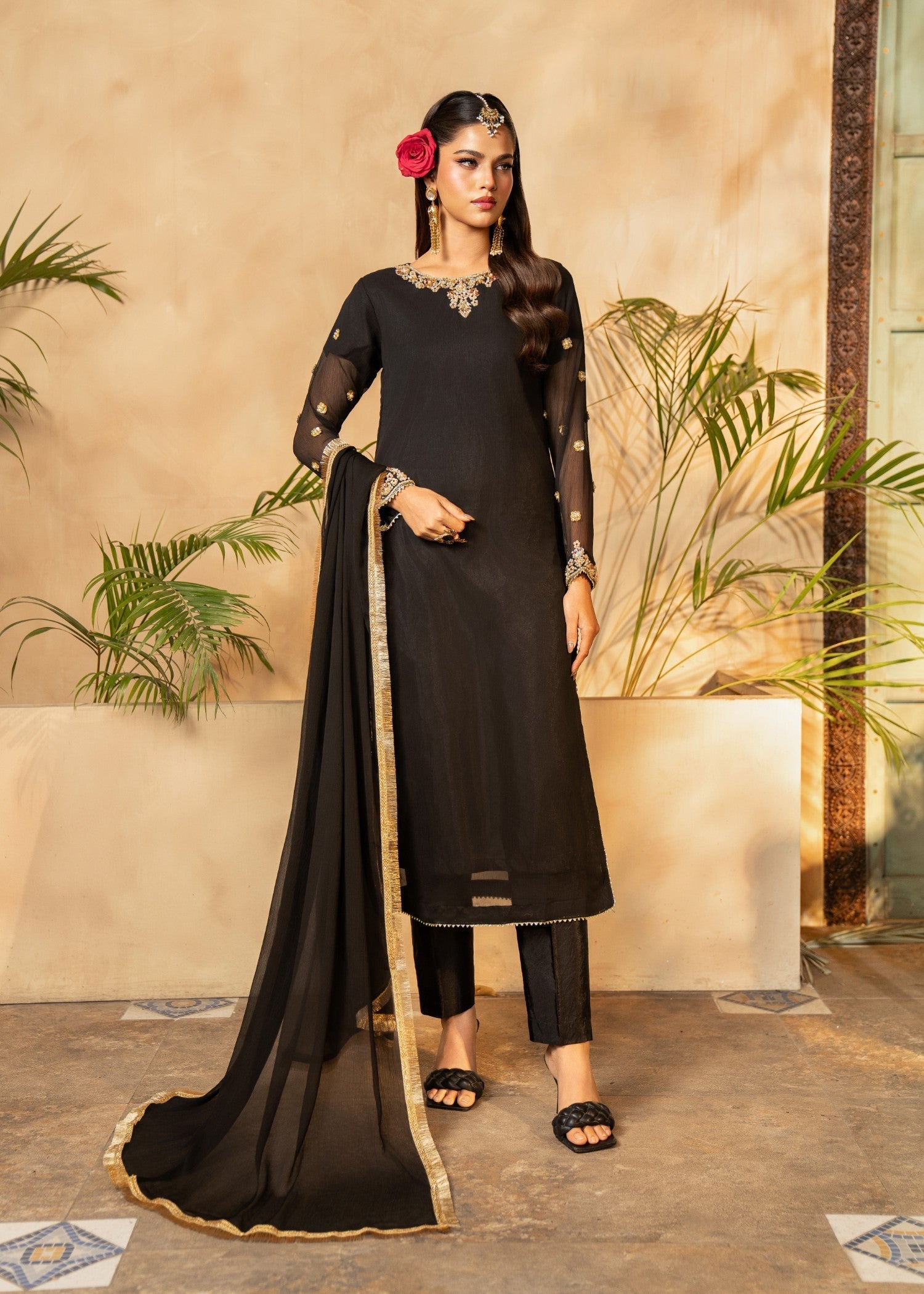 Maira Fashion Black Kurta Set 04 Women 3pcs
