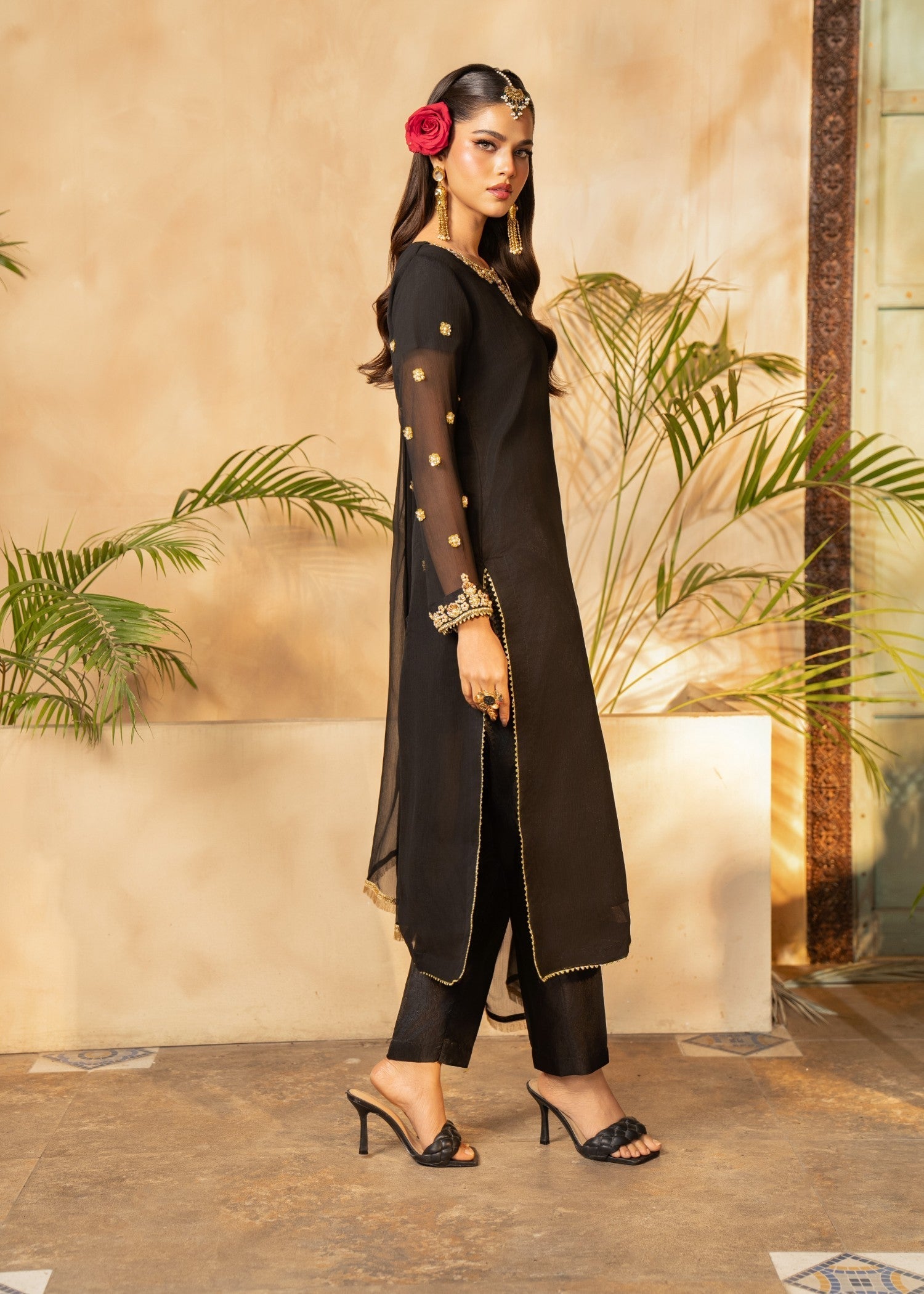 Maira Fashion Black Kurta Set 04 Women 3pcs