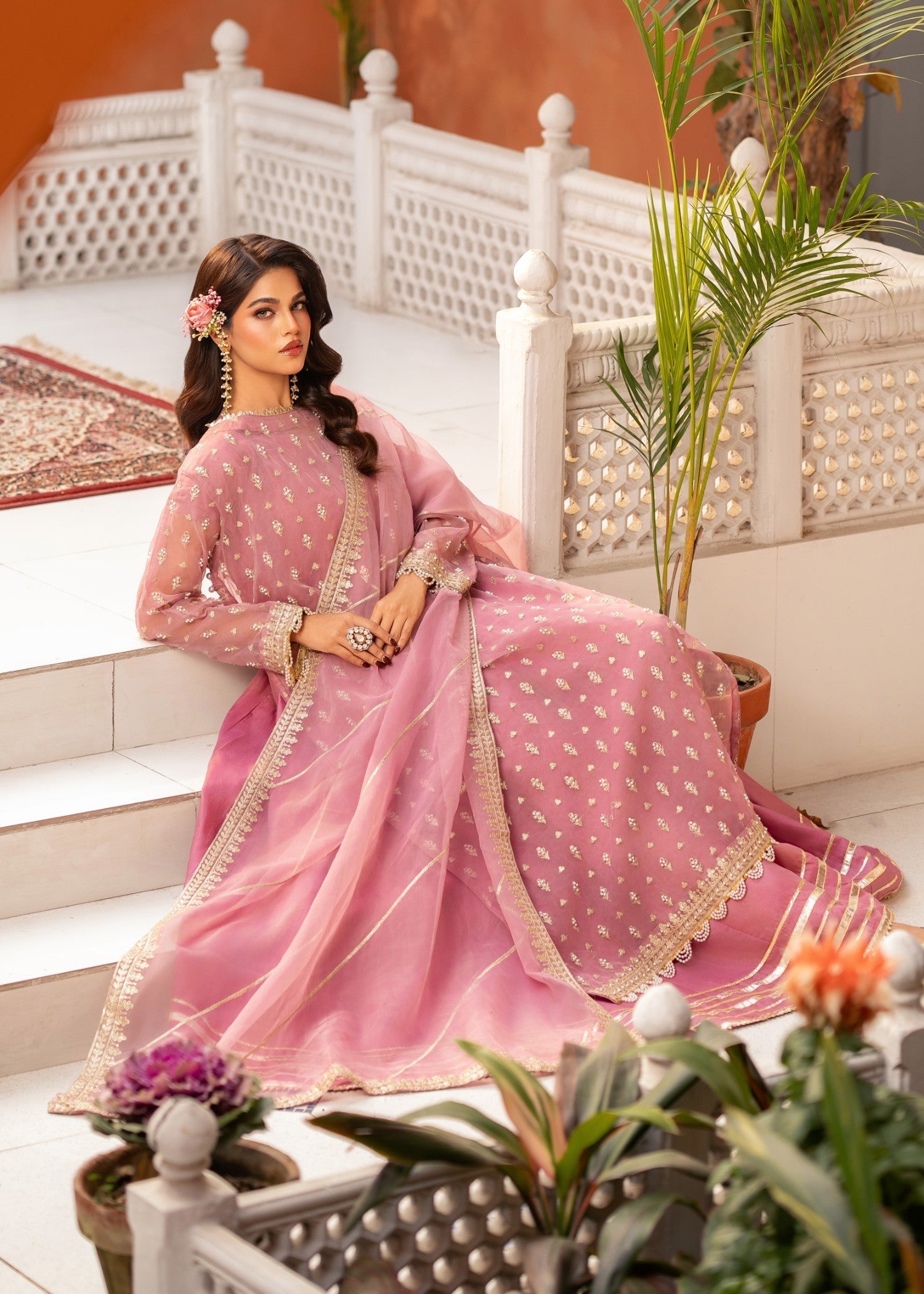 Maira Fashion Pink Sharara Set 05 Women 3pcs