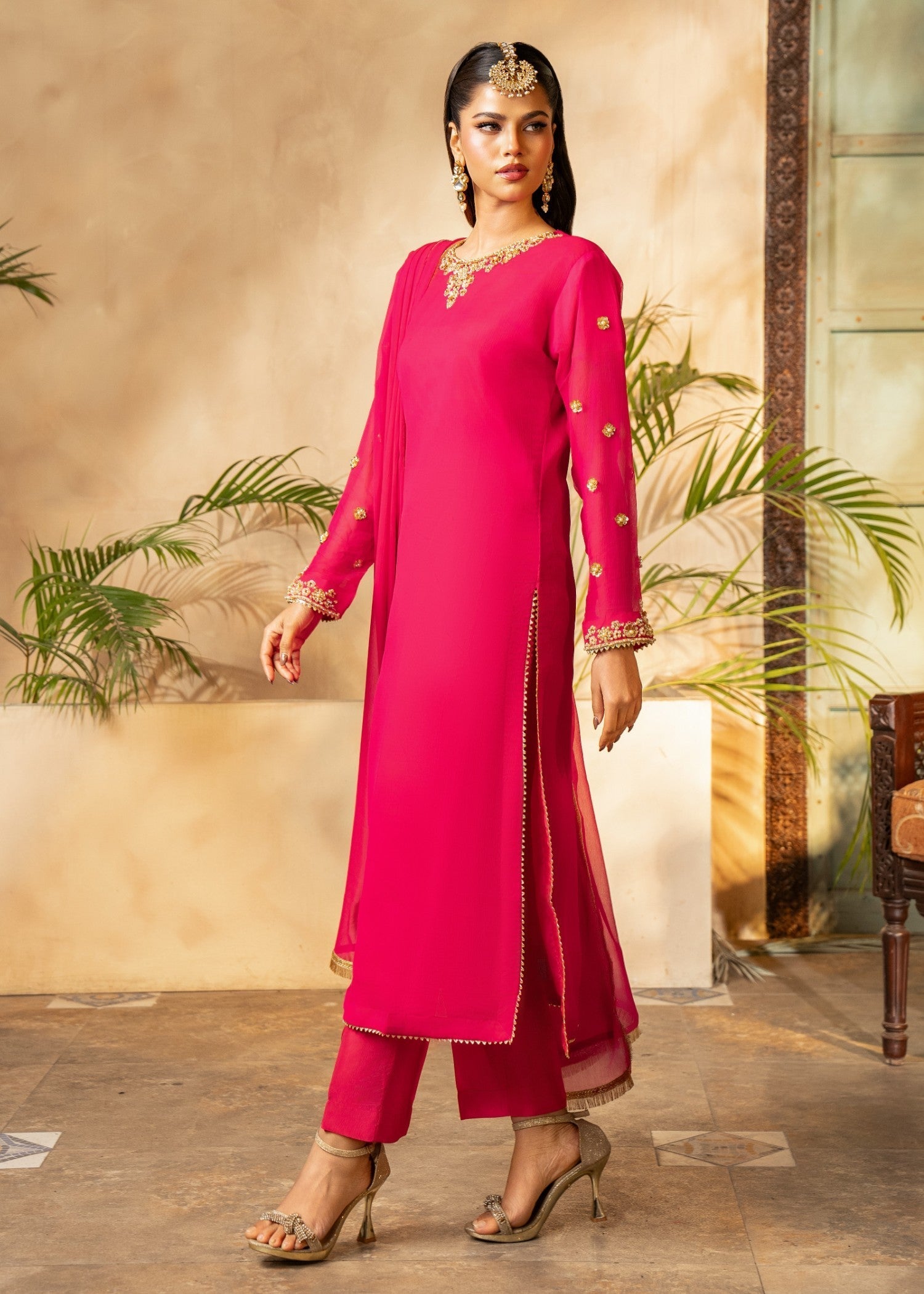 Maira Fashion Pink Kurta Set 08 Women 3pcs