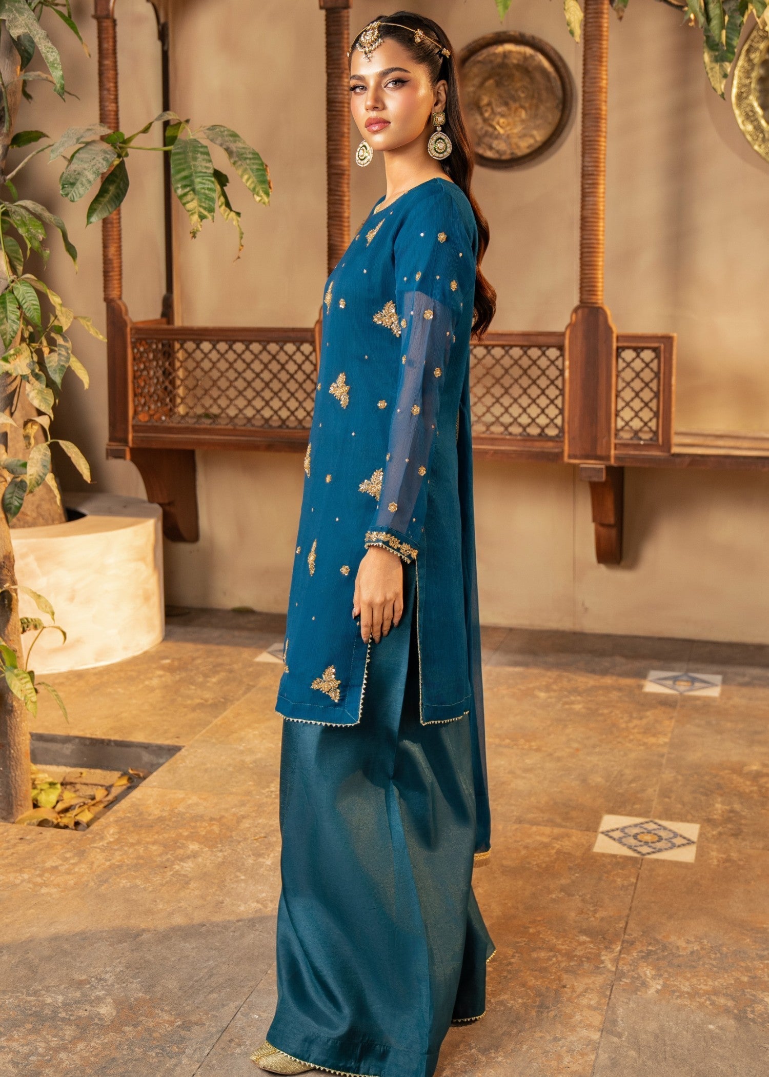 Maira Fashion Blue Sharara 10 Women 3pcs