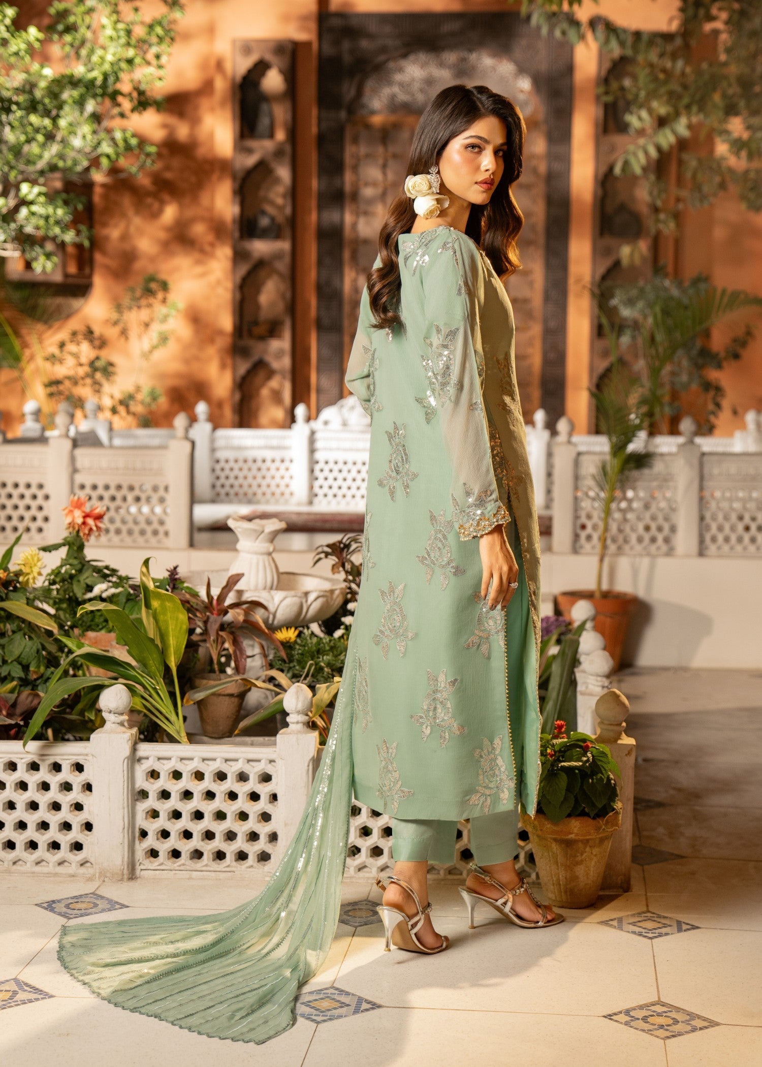 Maira Fashion Pastel Green Kurta Set 12 Women 3pcs