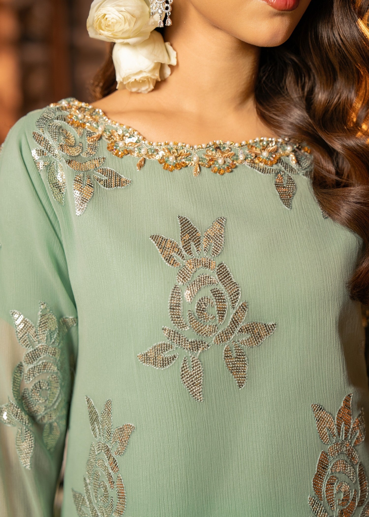 Maira Fashion Pastel Green Kurta Set 12 Women 3pcs