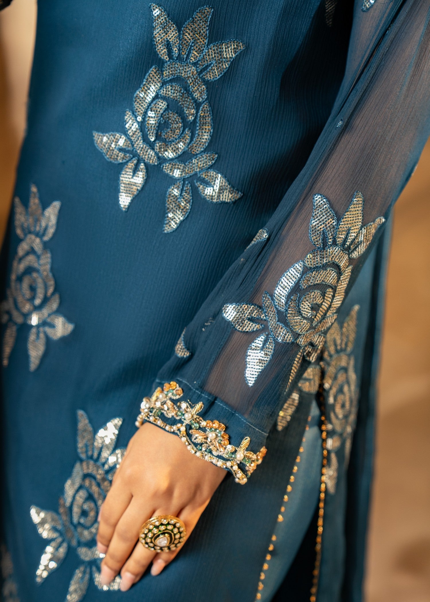 Maira Fashion Dark Blue Kurta Set16 Women 3pcs