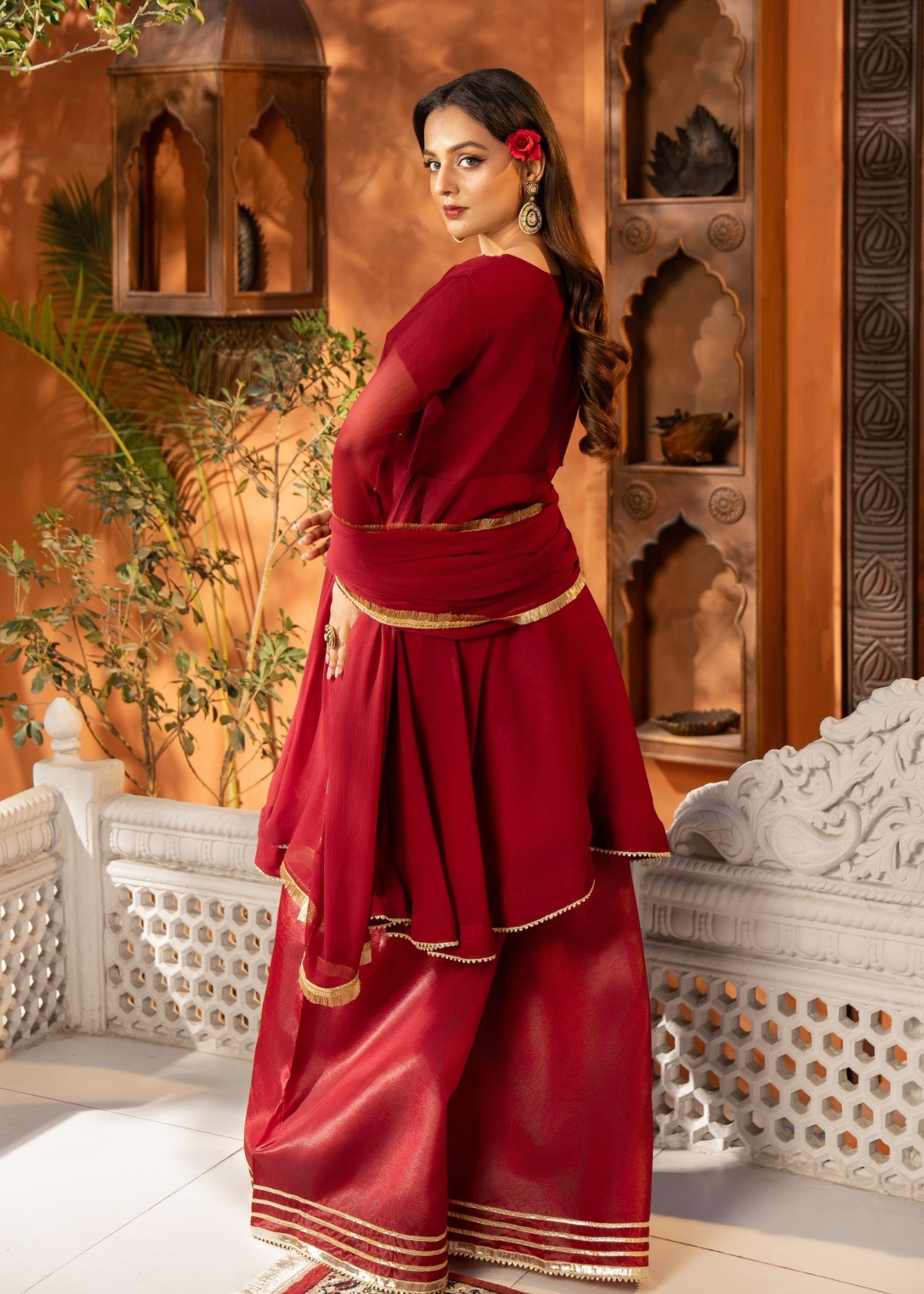 Maira Fashion Red Sharara 20 Women 3pcs