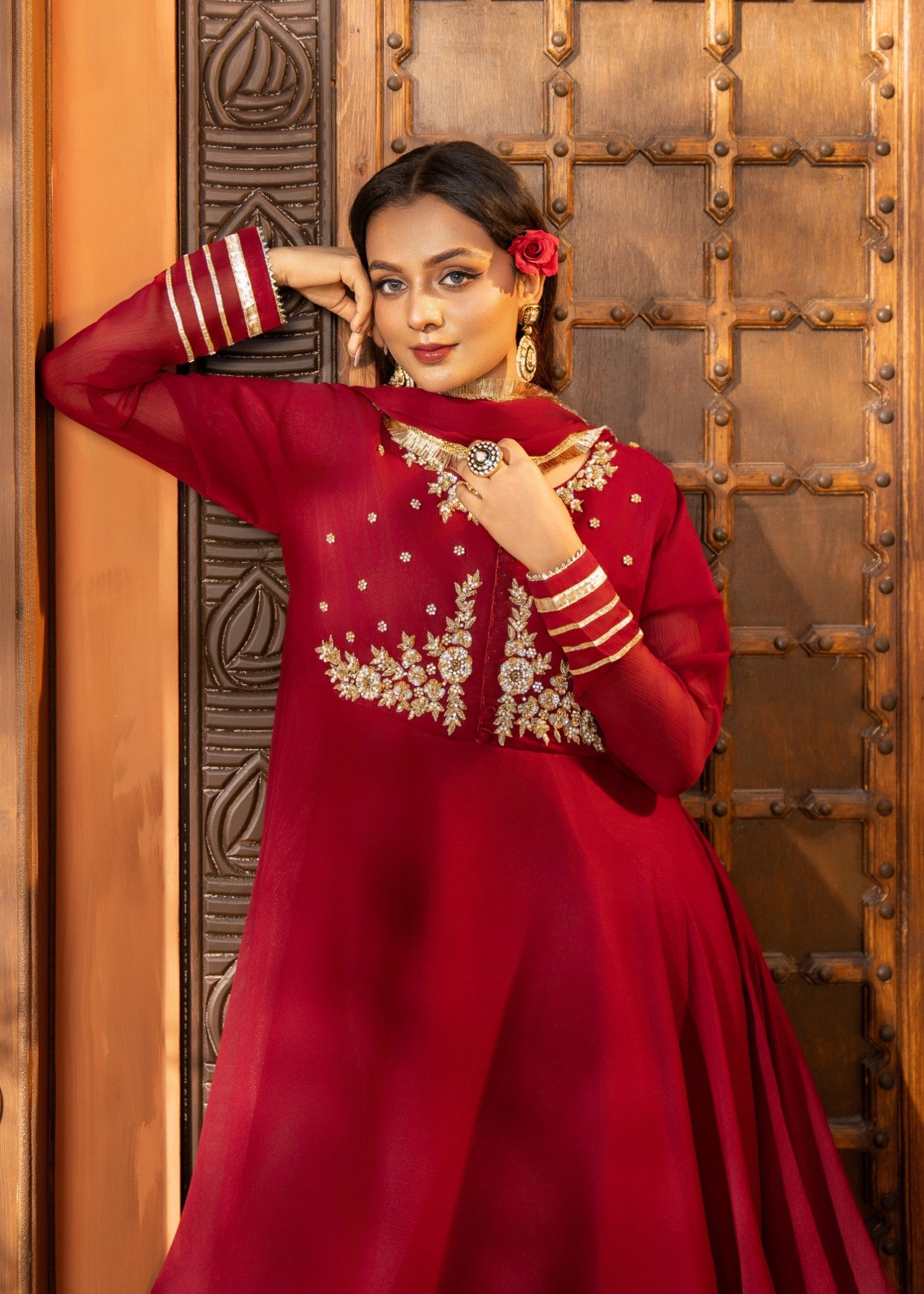 Maira Fashion Red Sharara 20 Women 3pcs