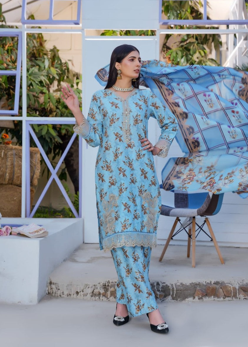 Pehnawa Basics PRINTED LAWN A003 Women 3pcs