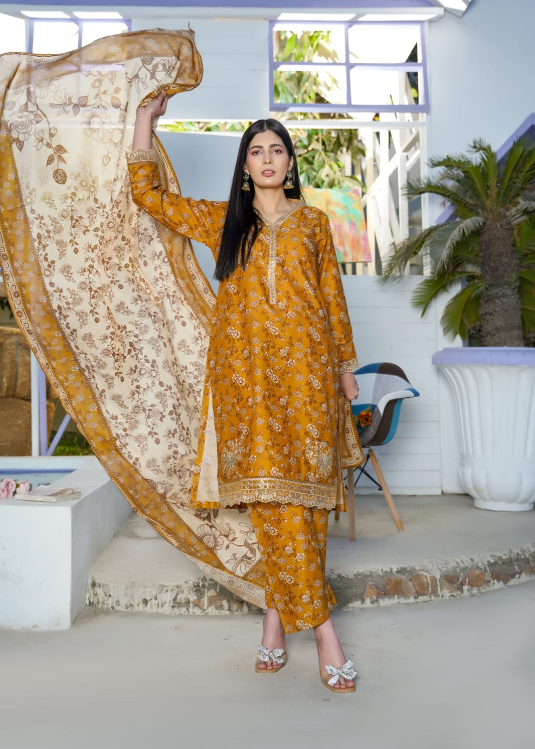 Pehnawa Basics PRINTED LAWN A007 Women 3pcs