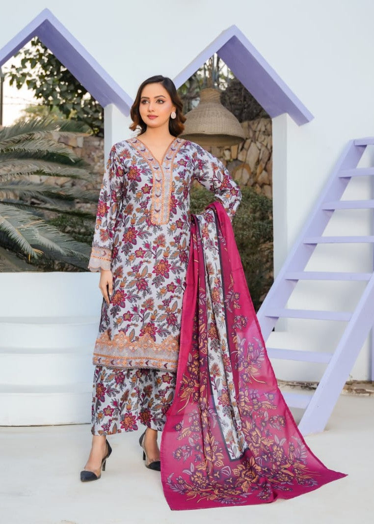 Pehnawa Basics PRINTED LAWN A008 Women 3pcs