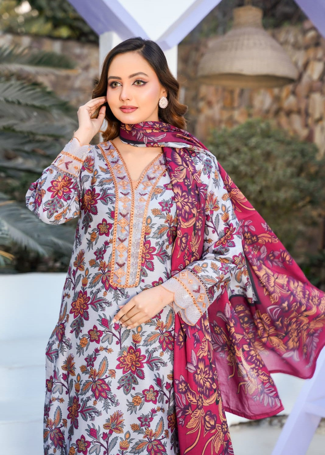 Pehnawa Basics PRINTED LAWN A008 Women 3pcs