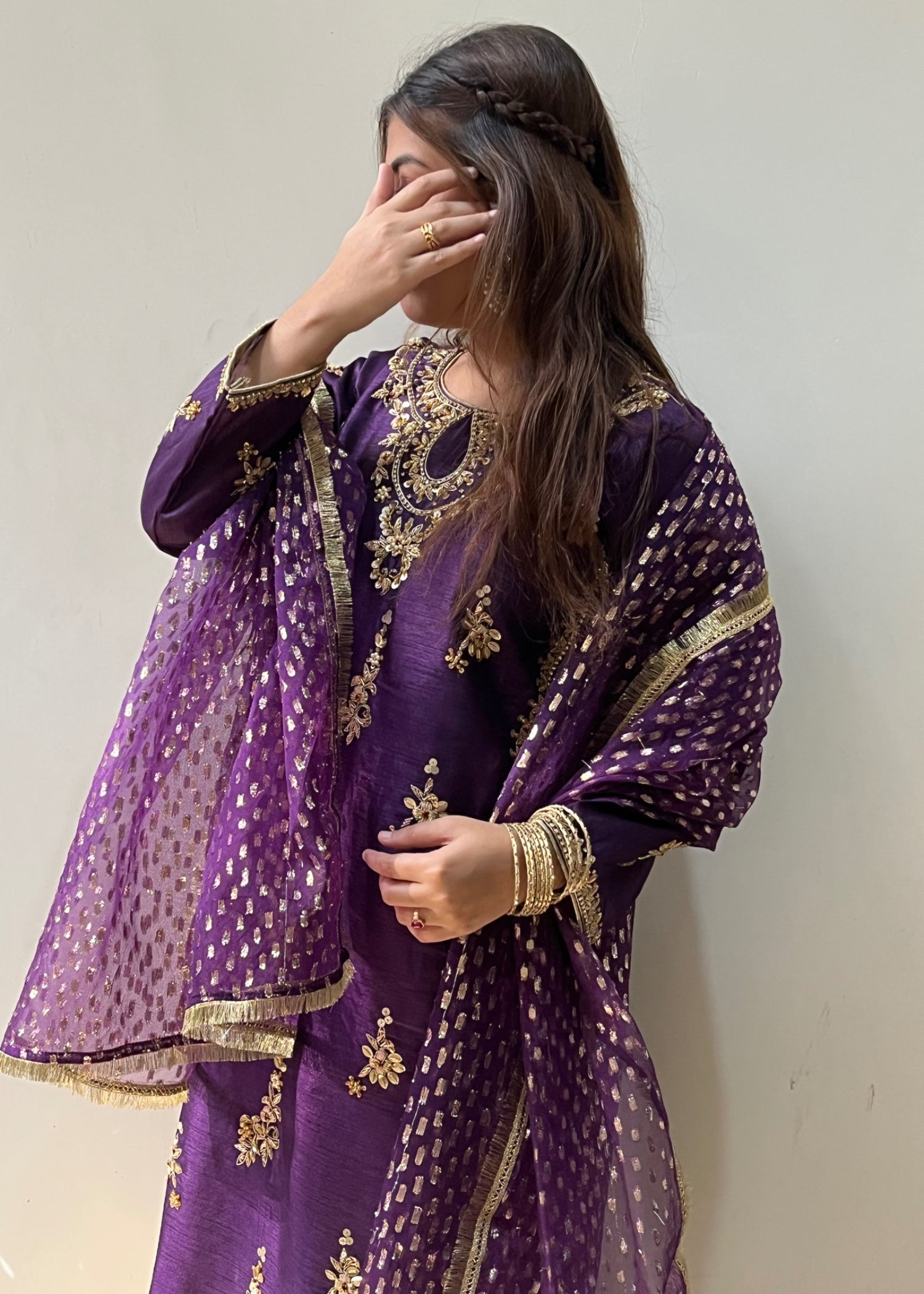 Suits By Sadia Shehnai purple duppatta Women 3pcs