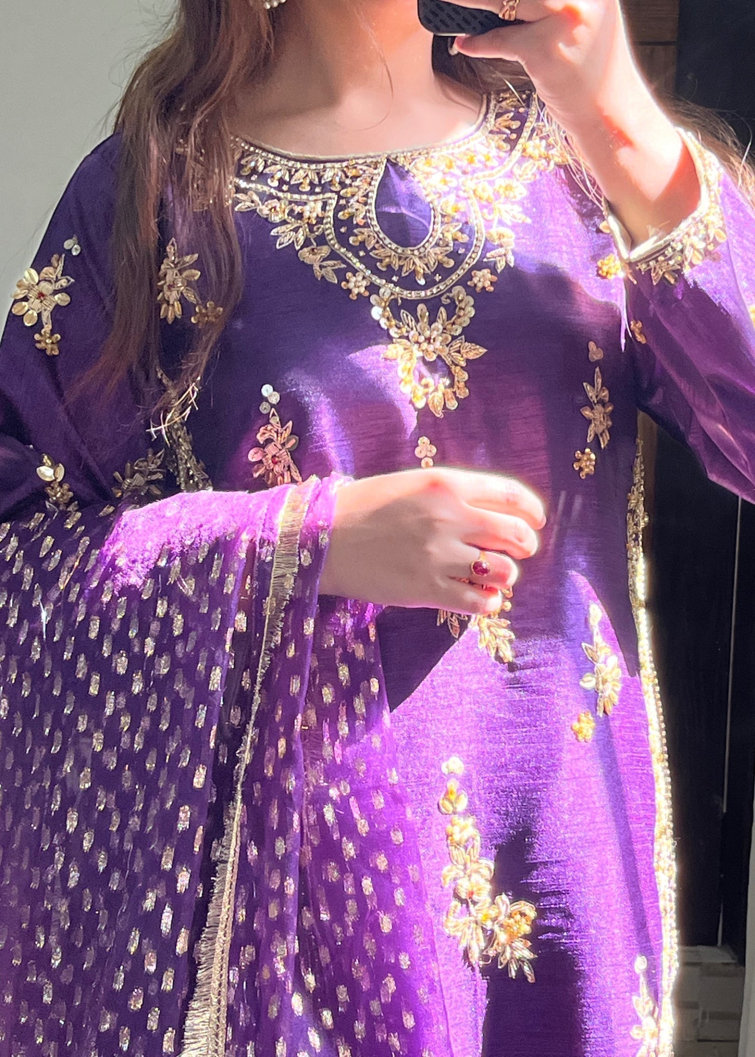 Suits By Sadia Shehnai purple duppatta Women 3pcs