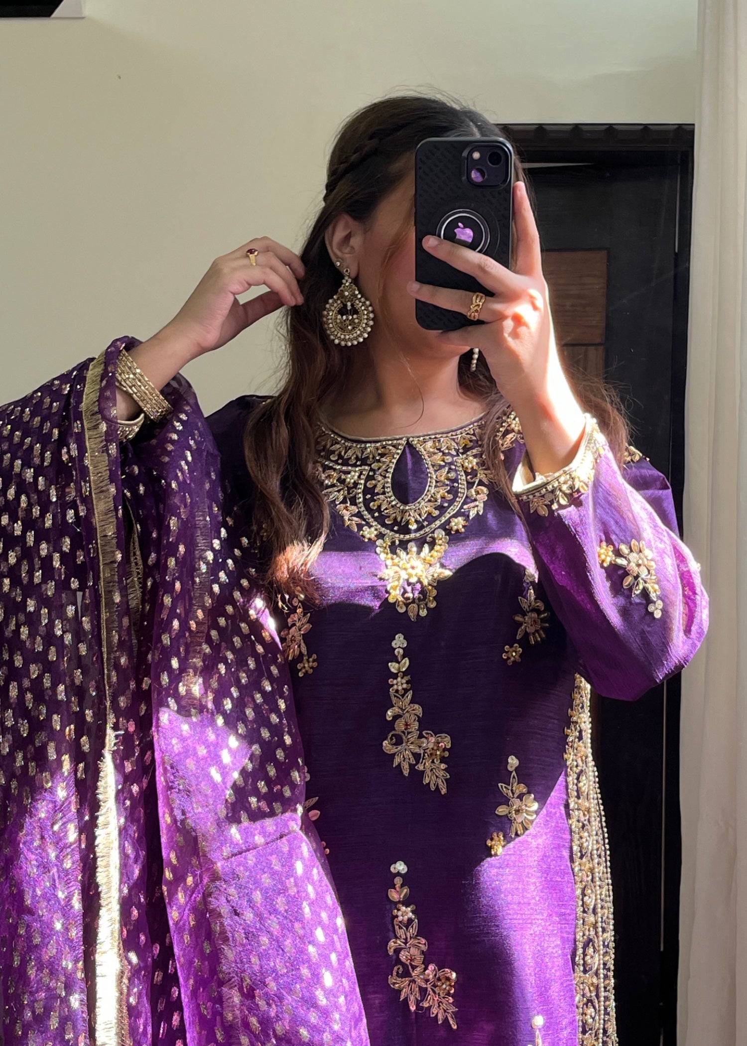 Suits By Sadia Shehnai purple duppatta Women 3pcs