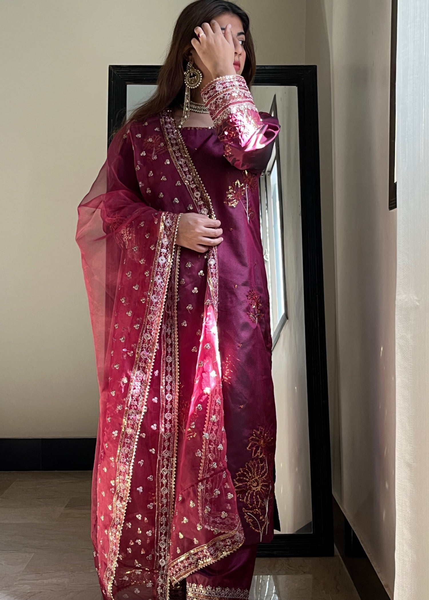 Suits By Sadia Flower Kattan purple Women 3pcs