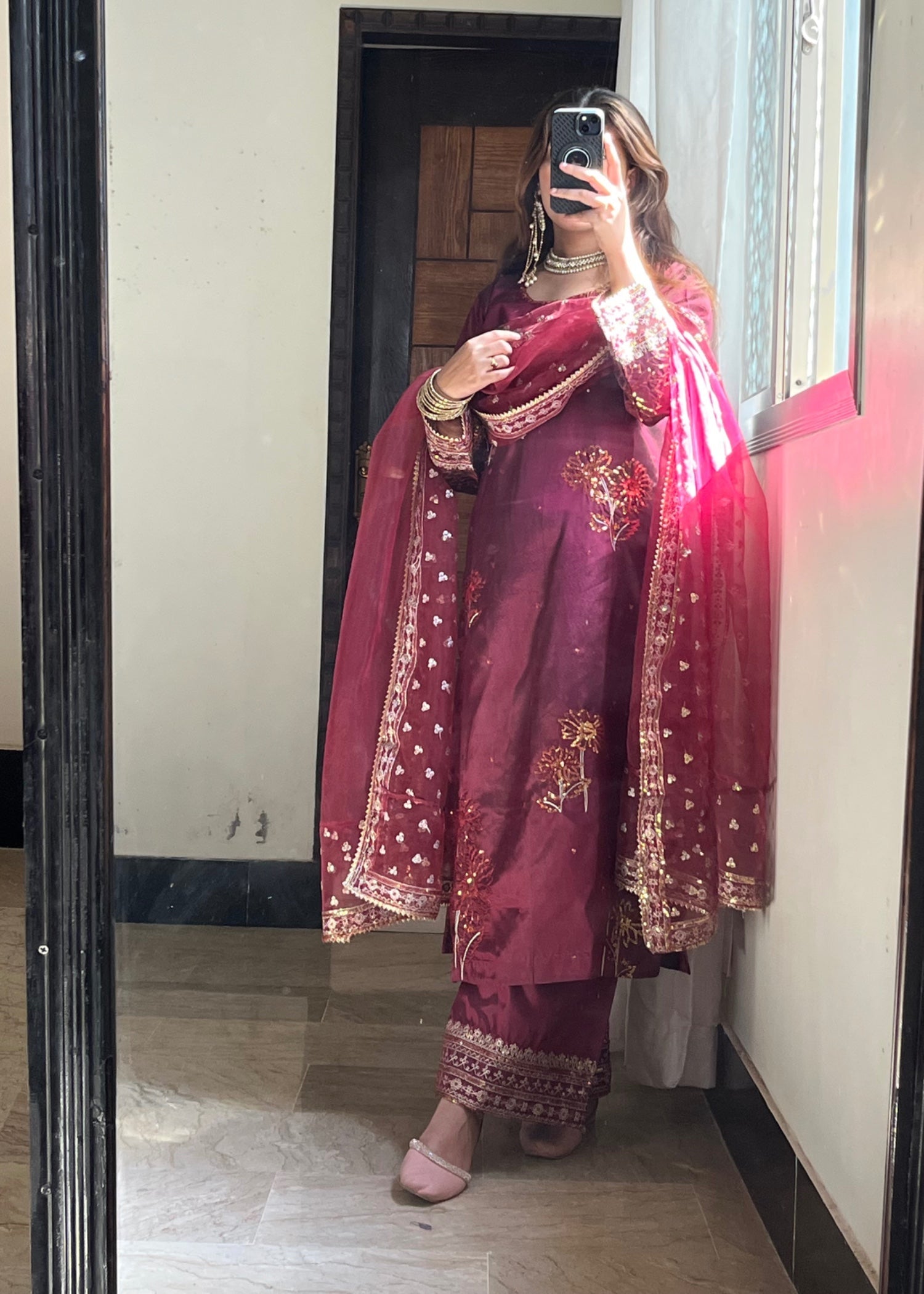 Suits By Sadia Flower Kattan purple Women 3pcs