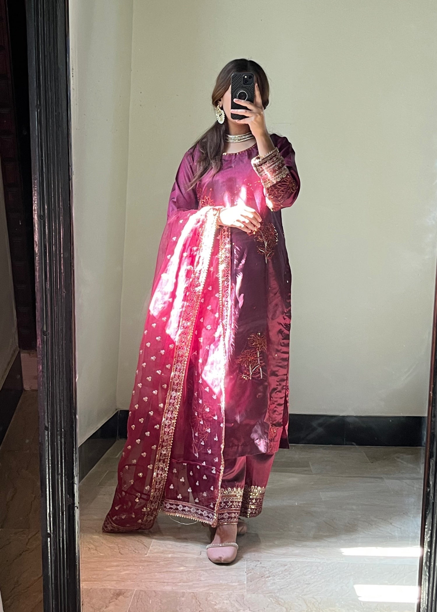 Suits By Sadia Flower Kattan purple Women 3pcs